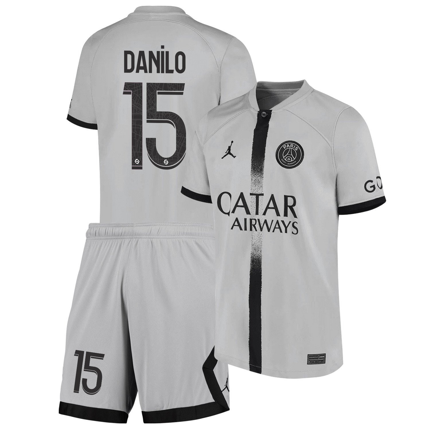 Danilo 15 Paris Saint-Germain Away Kit 2022-23  Soccer Jersey – Black