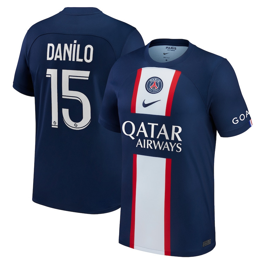 Danilo 15 Paris Saint-Germain Men 2022/23 Home Player Soccer Jersey – Blue