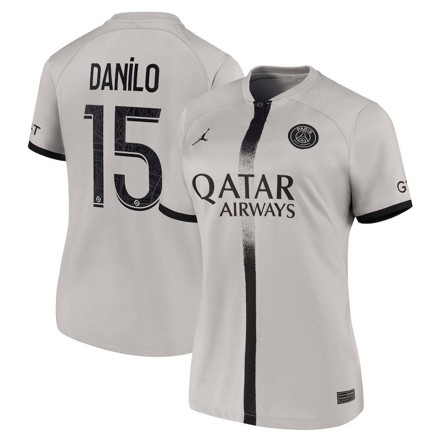 Danilo 15 Paris Saint-Germain Women 2022/23 Away Soccer Jersey – Black