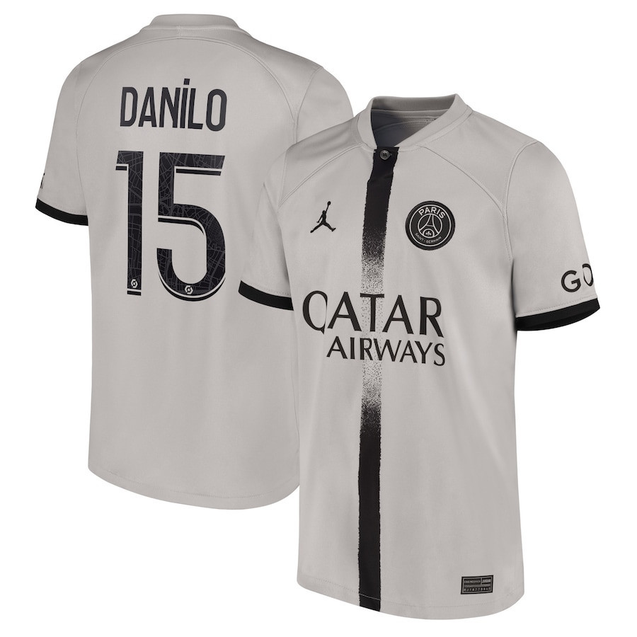 Danilo 15 Paris Saint-Germain  2022/23 Away Player Soccer Jersey – Black