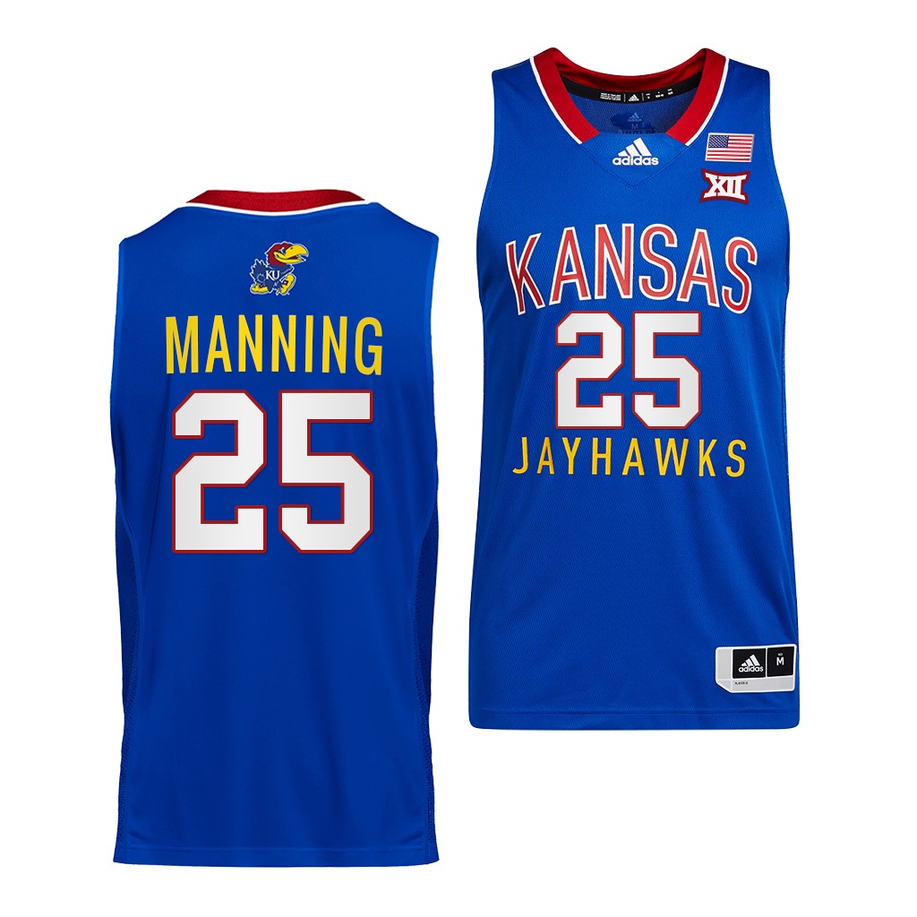 Danny Manning #25 Kansas Jayhawks College Throwback Royal Jersey
