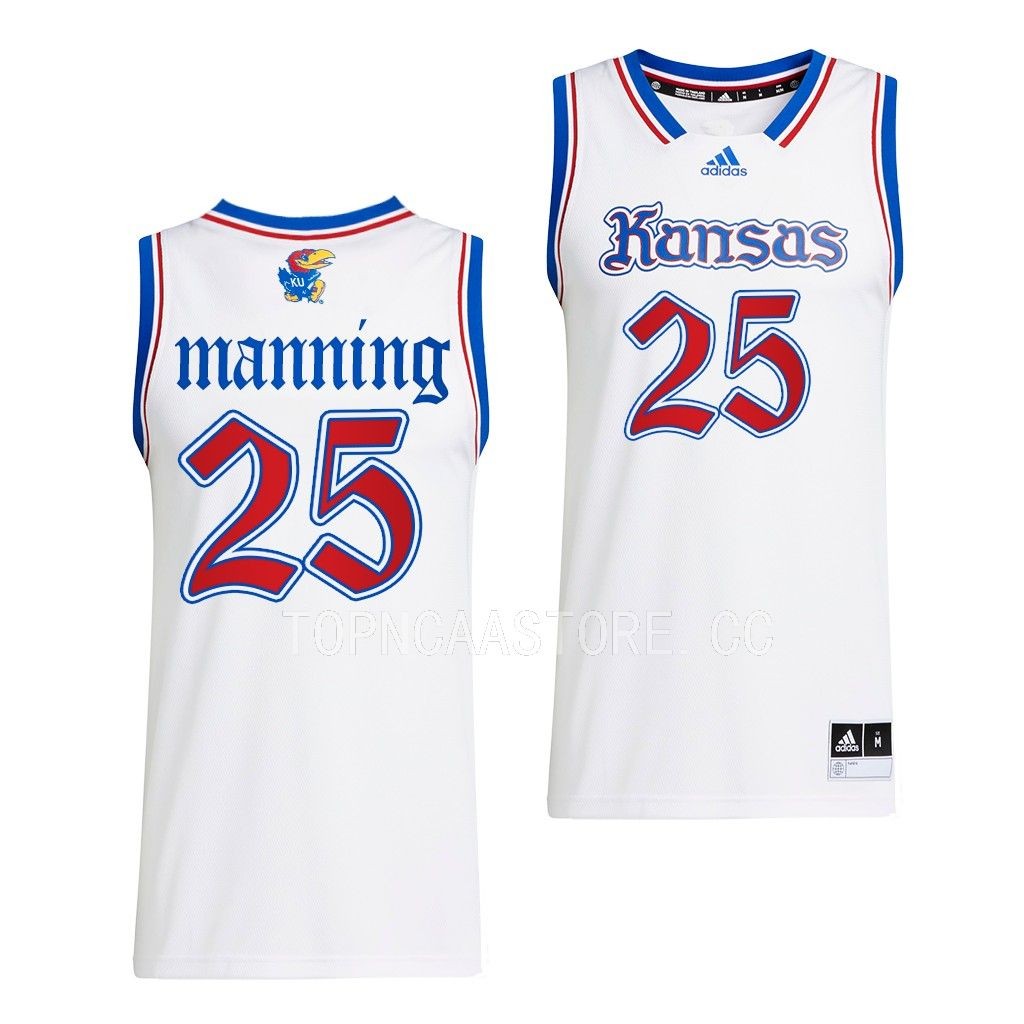 Danny Manning Kansas Jayhawks #25 White Swingman Jersey