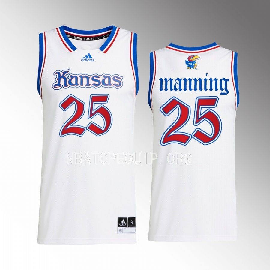 Danny Manning Kansas Jayhawks White Jersey Swingman