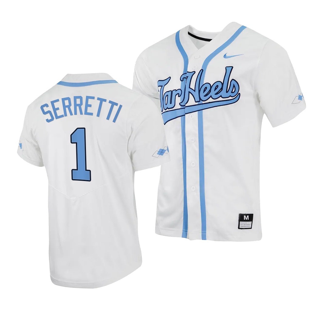 Danny Serretti North Carolina Tar Heels #1 White College Jersey