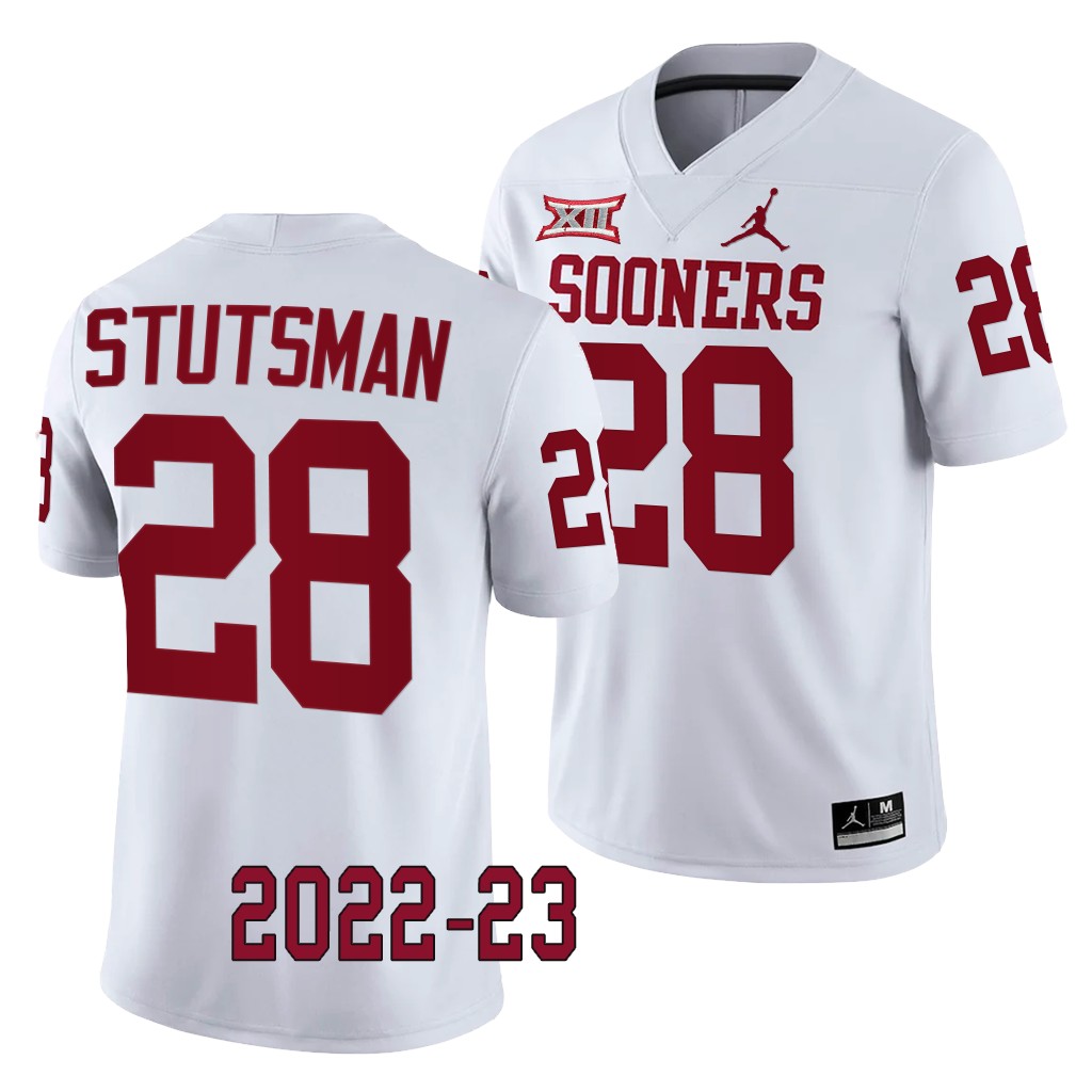 Danny Stutsman Oklahoma Sooners 2022-23 College  Game Jersey Men’s White #28 Uniform