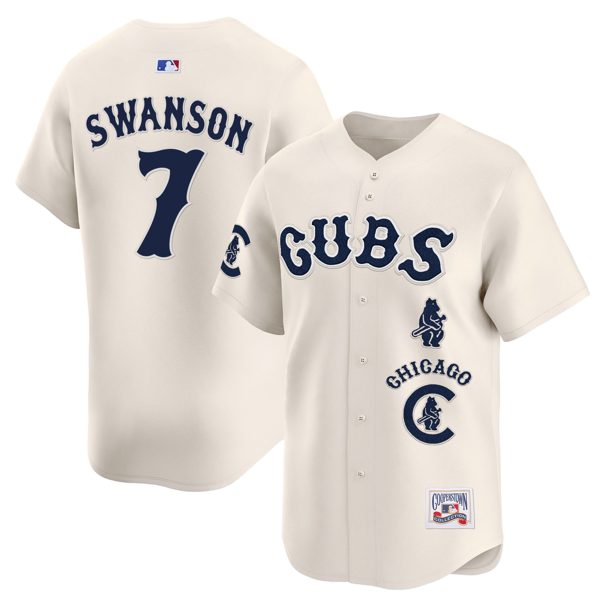 Dansby Swanson Men's Chicago Cubs Special Vapor Premier Limited Cream Jersey - All Stitched