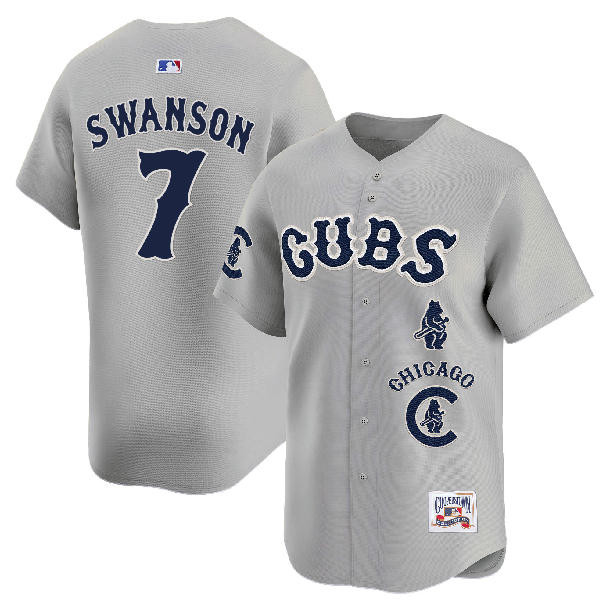 Dansby Swanson Men's Chicago Cubs Special Vapor Premier Limited Gray Road Jersey - All Stitched