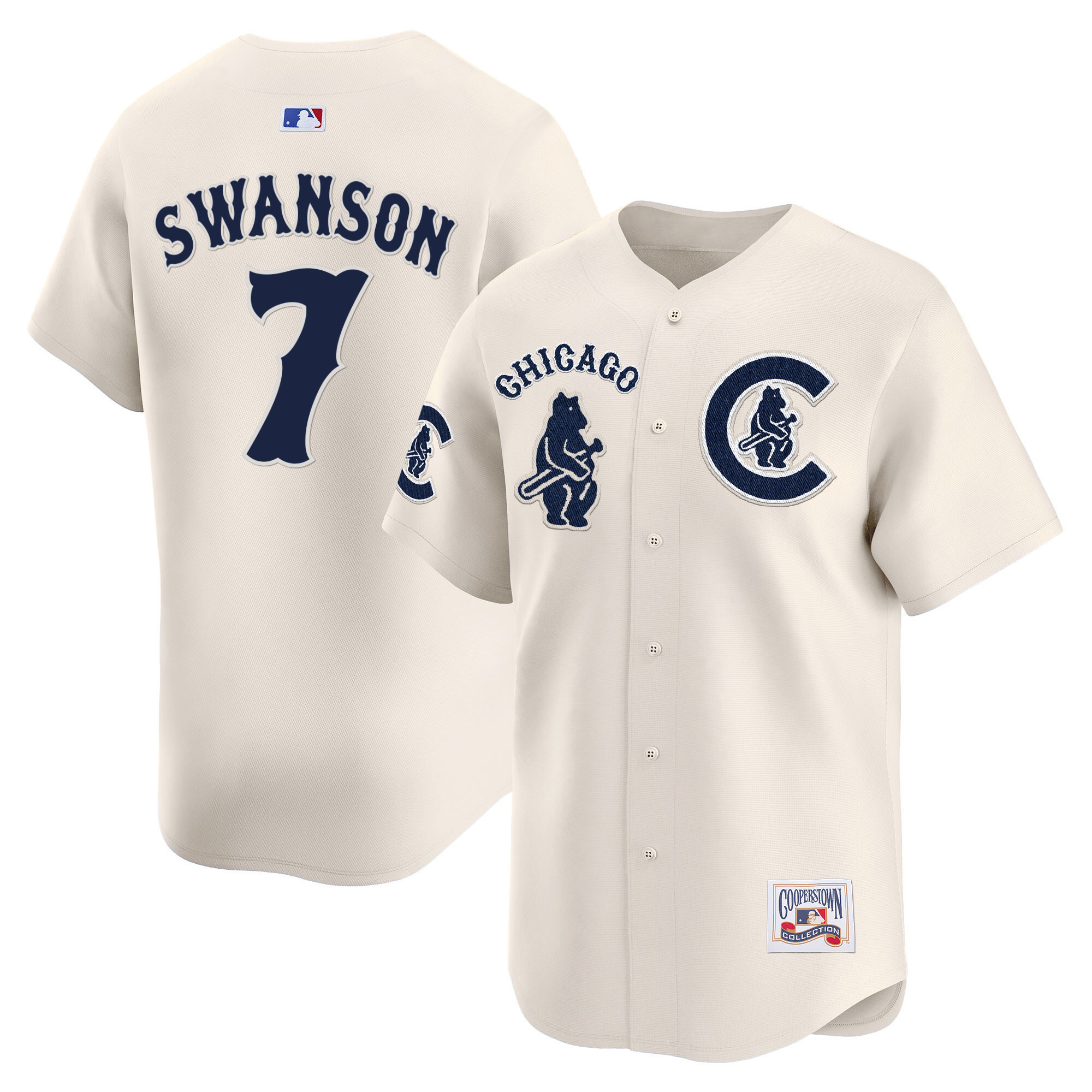 Dansby Swanson Men's Chicago Cubs Special Vapor Premier Limited V2 Cream Jersey - All Stitched