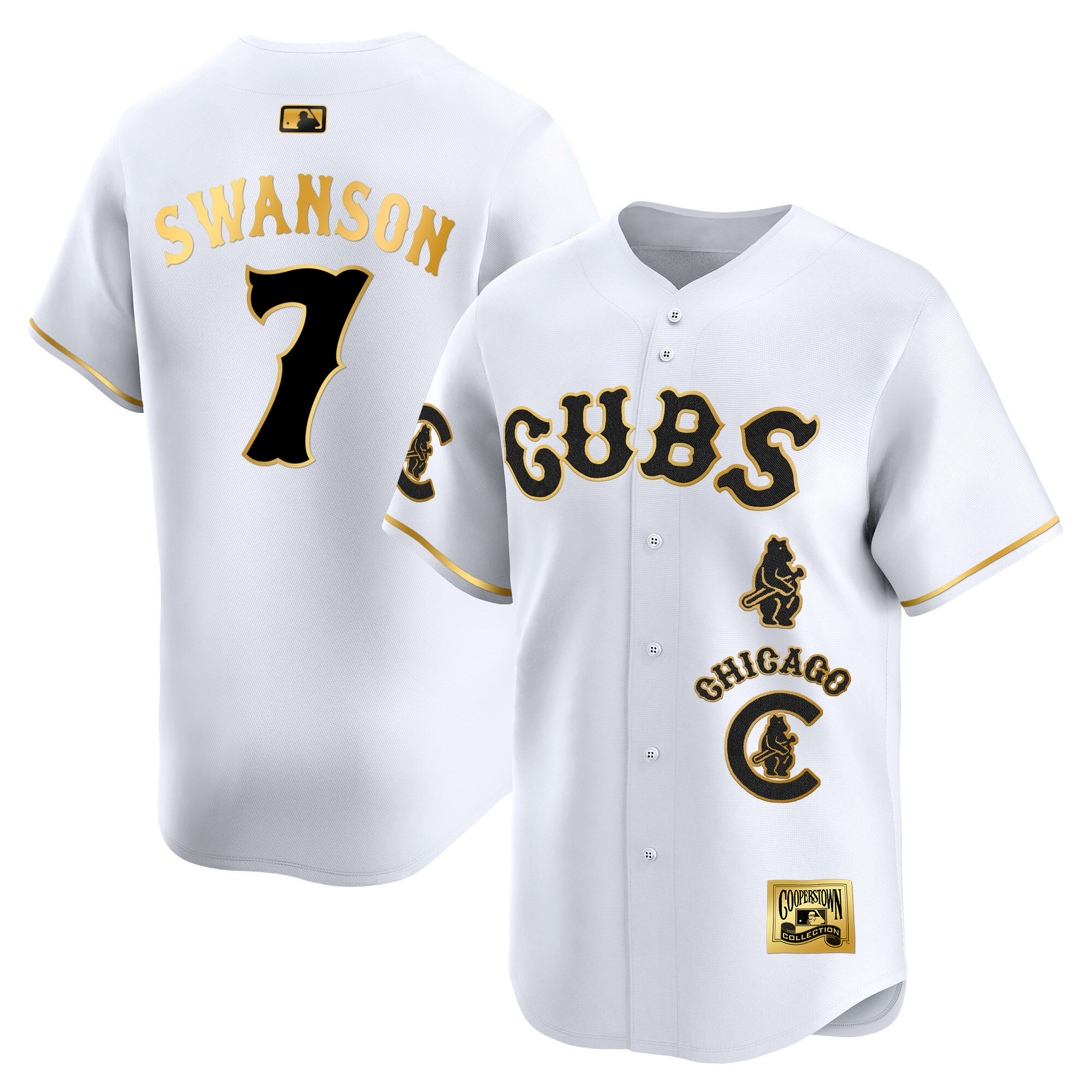 Dansby Swanson Men's Chicago Cubs Special Vapor Premier Limited White Gold Jersey - All Stitched