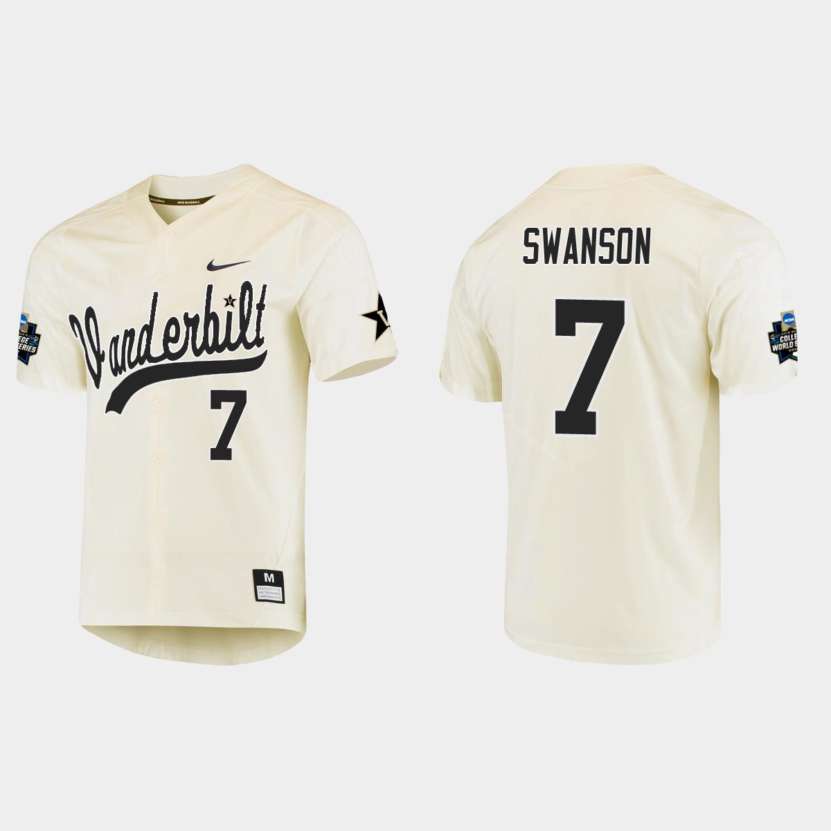 Dansby Swanson Vanderbilt Commodores College World Series Jersey - Cream