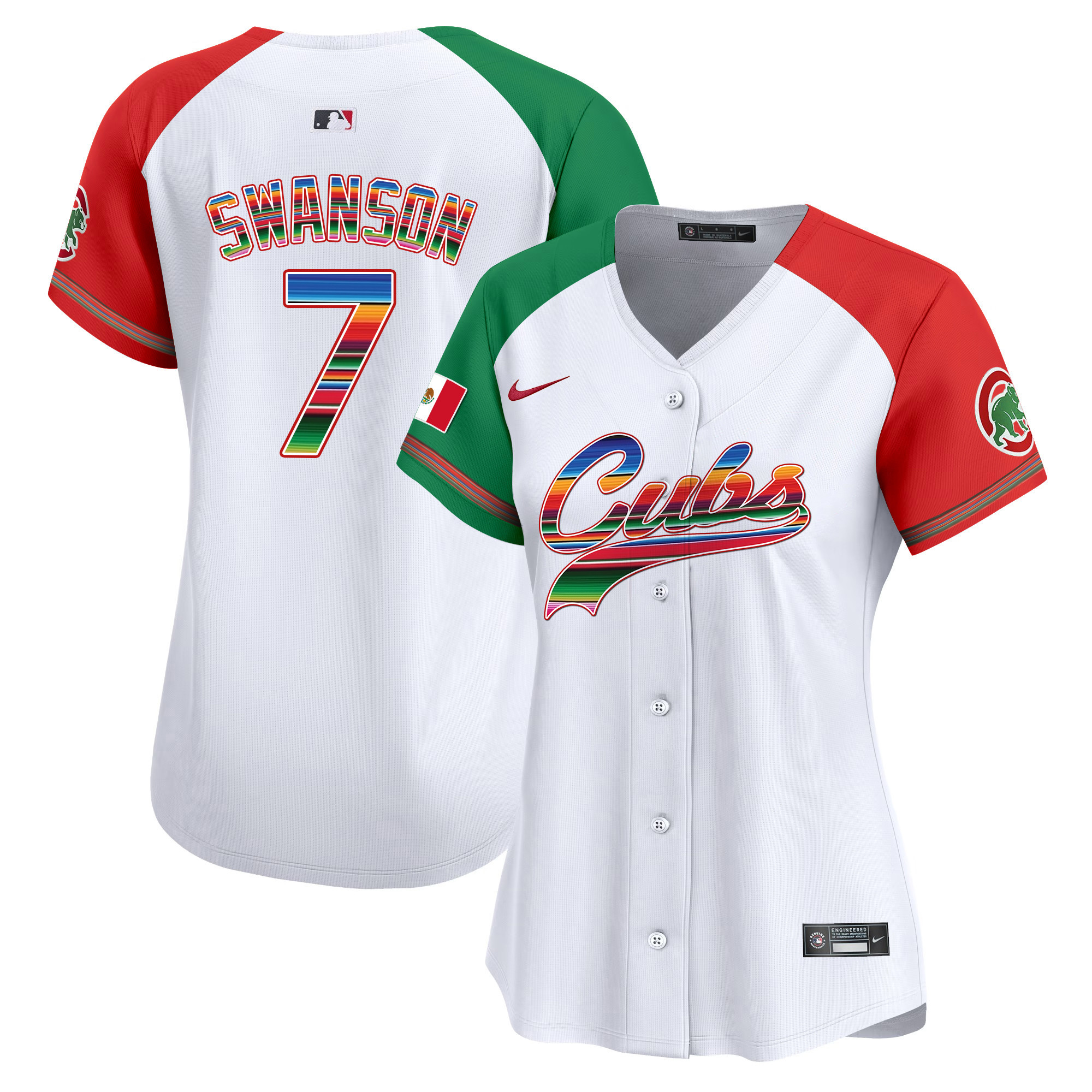 Dansby Swanson Women's Chicago Cubs Mexico Vapor Premier Limited V2 Alternate Jersey - All Stitched