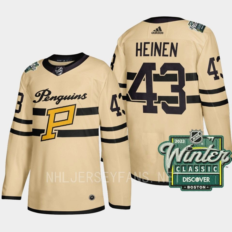 Danton Heinen 43 Pittsburgh Penguins 2023 Winter Classic Cream Stitched Jersey