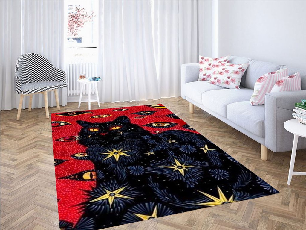 Daria Hlazatova Cat Living Room Modern Carpet Rectangle Rug