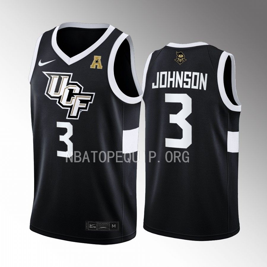 Darius Johnson UCF Knights Black Jersey 2022-23 College Away
