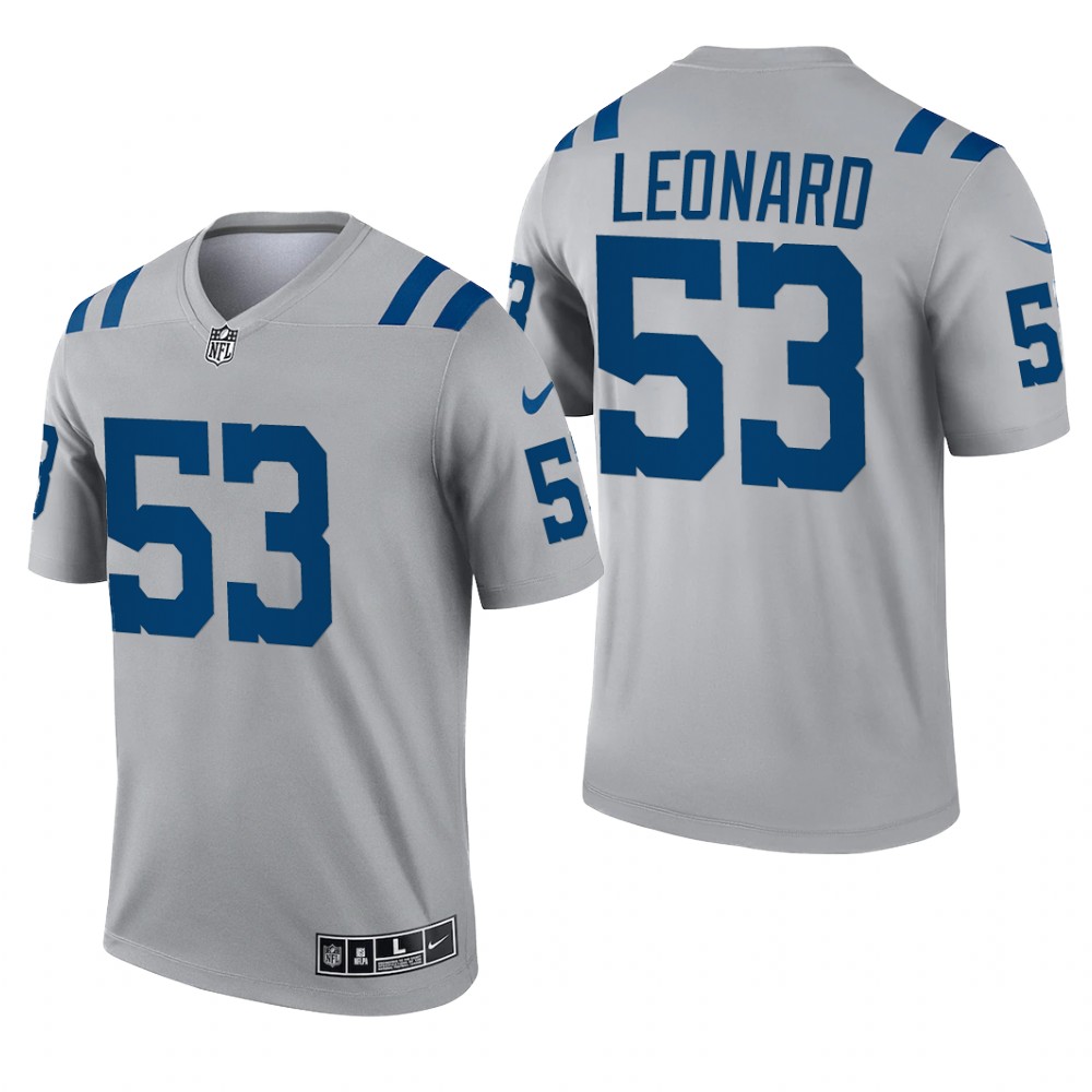 Darius Leonard Indianapolis Colts Gray Jersey Inverted Legend - Men's