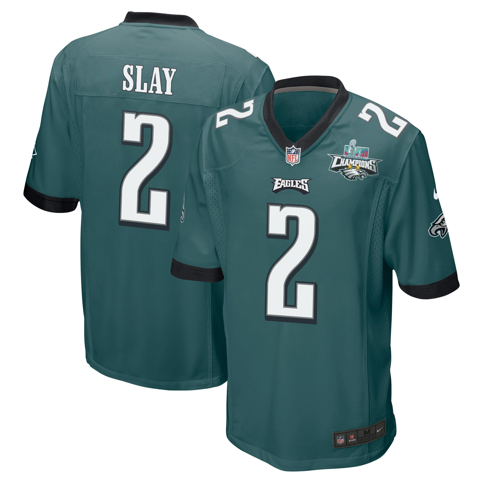 Darius Slay 2 Philadelphia Eagles Super Bowl LVII Champions 2 Stars Men Game Stitched Jersey – Midnight Green