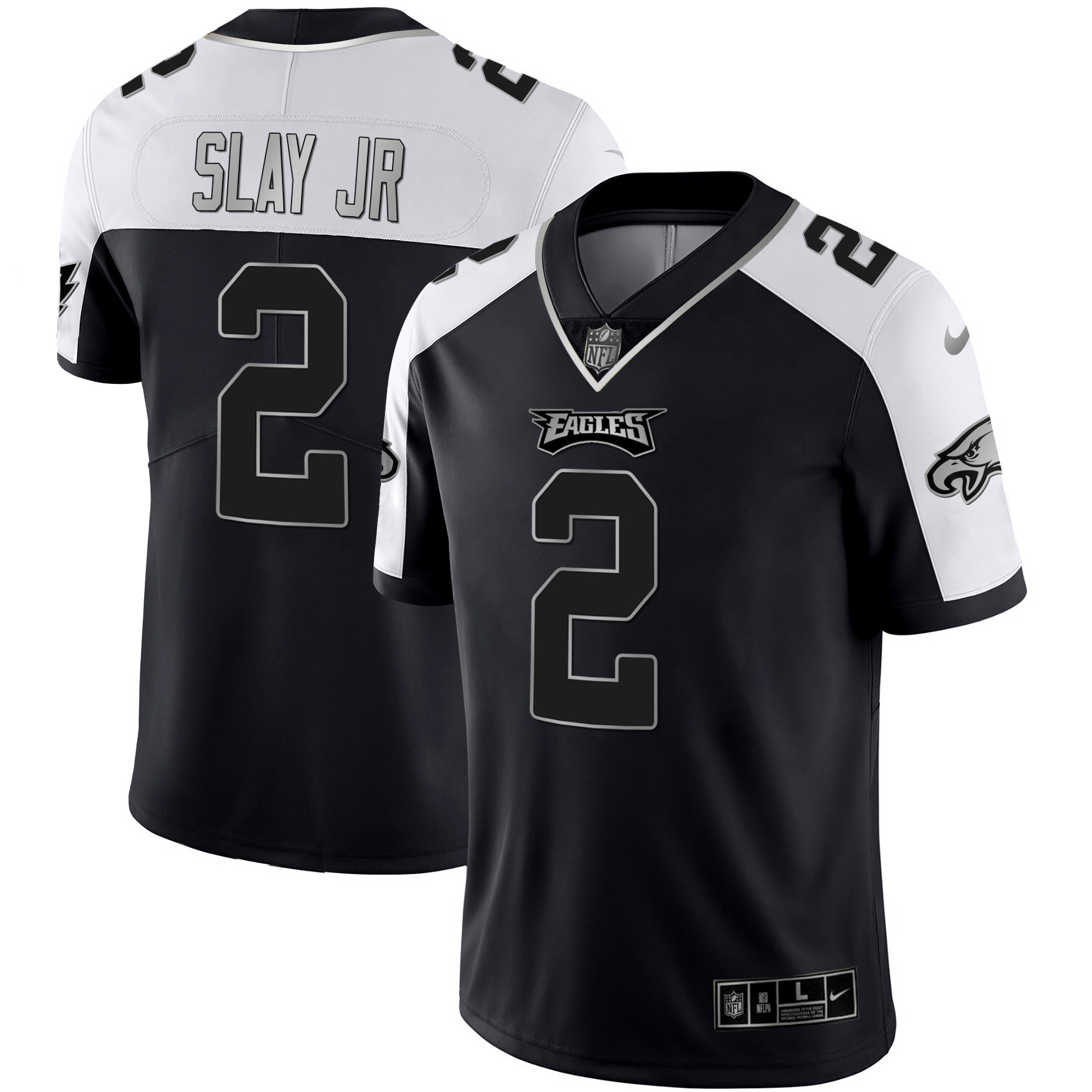 Darius Slay Jr. Men's Philadelphia Eagles Alternate Vapor Black Gold Limited Black Silver Jersey - All Stitched