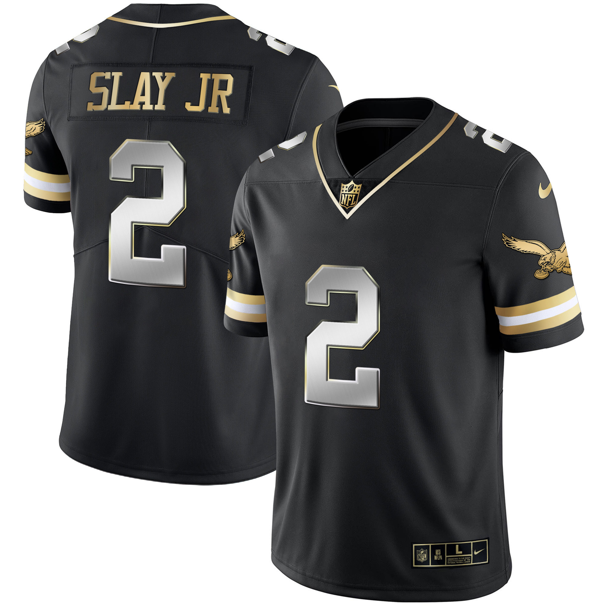 Darius Slay Jr. Men's Philadelphia Eagles Gold & Kelly Vapor Throwback Black Limited Jersey - All Stitched