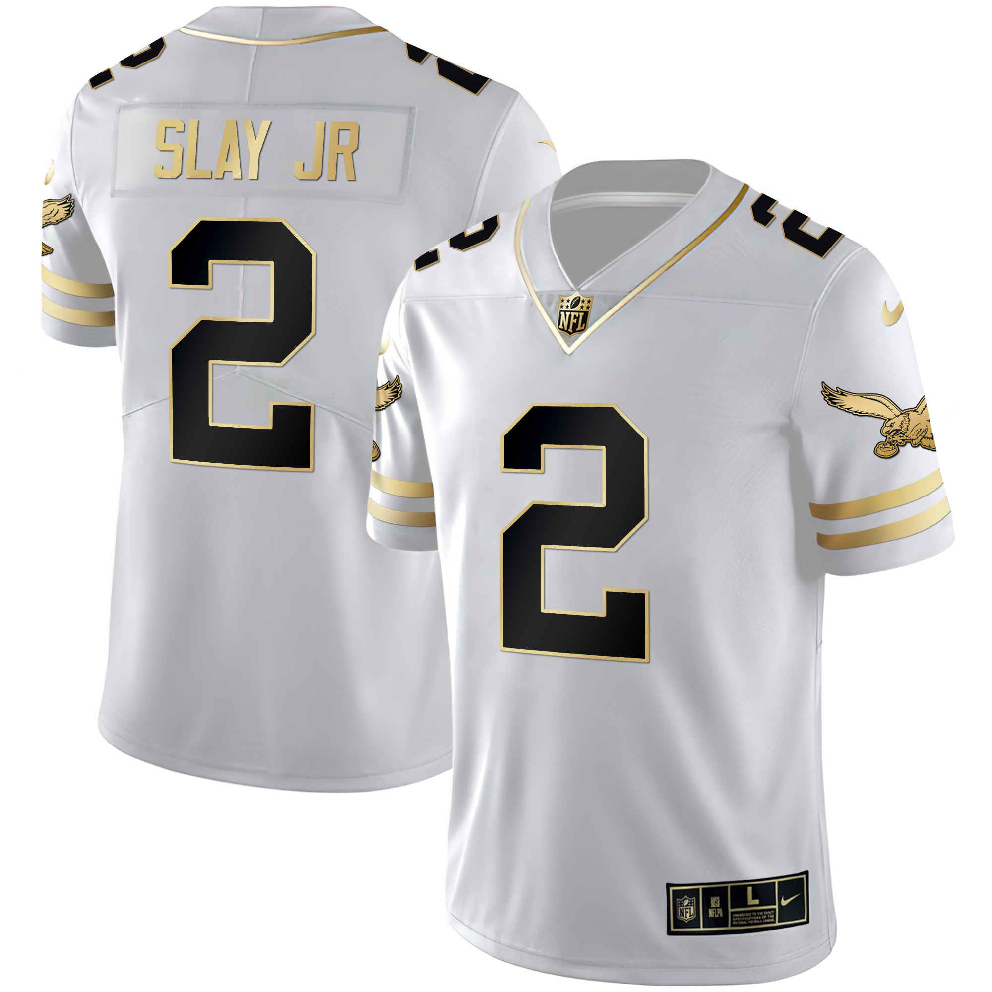 Darius Slay Jr. Men's Philadelphia Eagles Gold & Kelly Vapor V2 White Gold Jersey - All Stitched