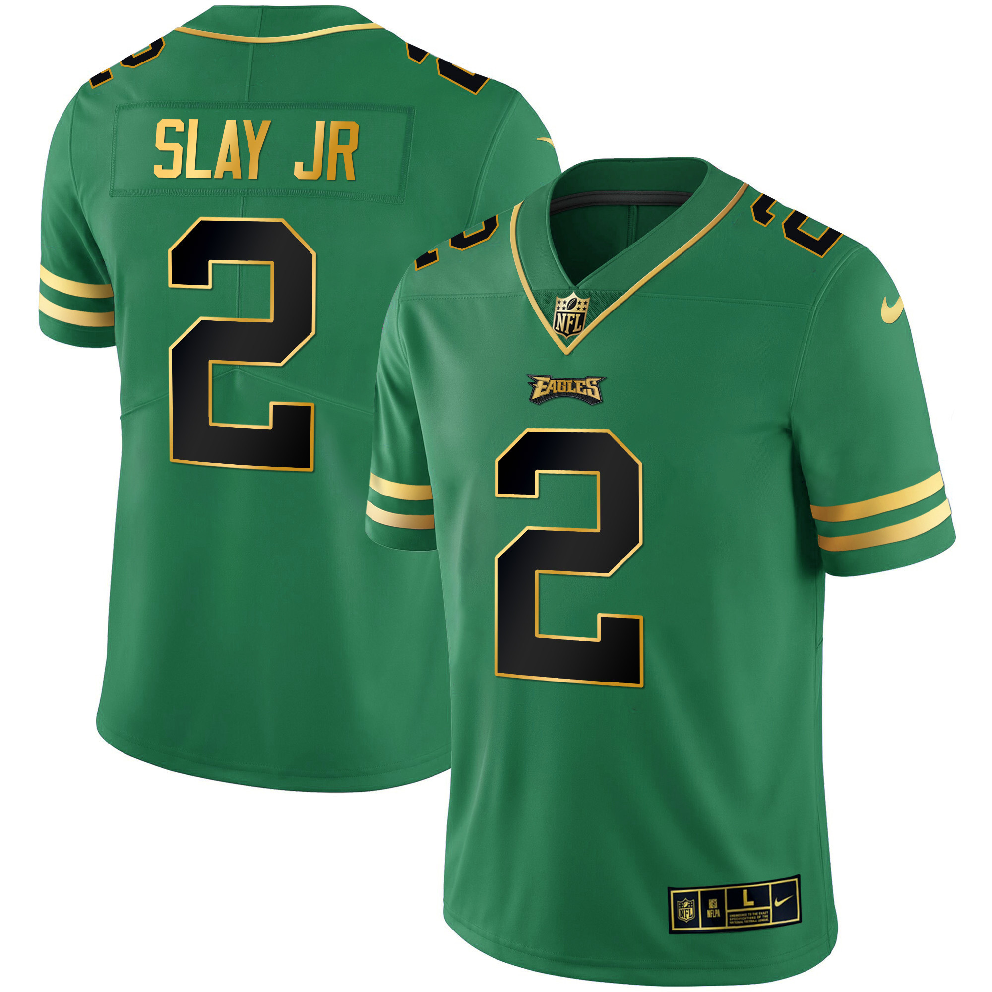 Darius Slay Jr. Men's Philadelphia Eagles Gold & Kelly Vapor V3 Kelly Green Jersey - All Stitched