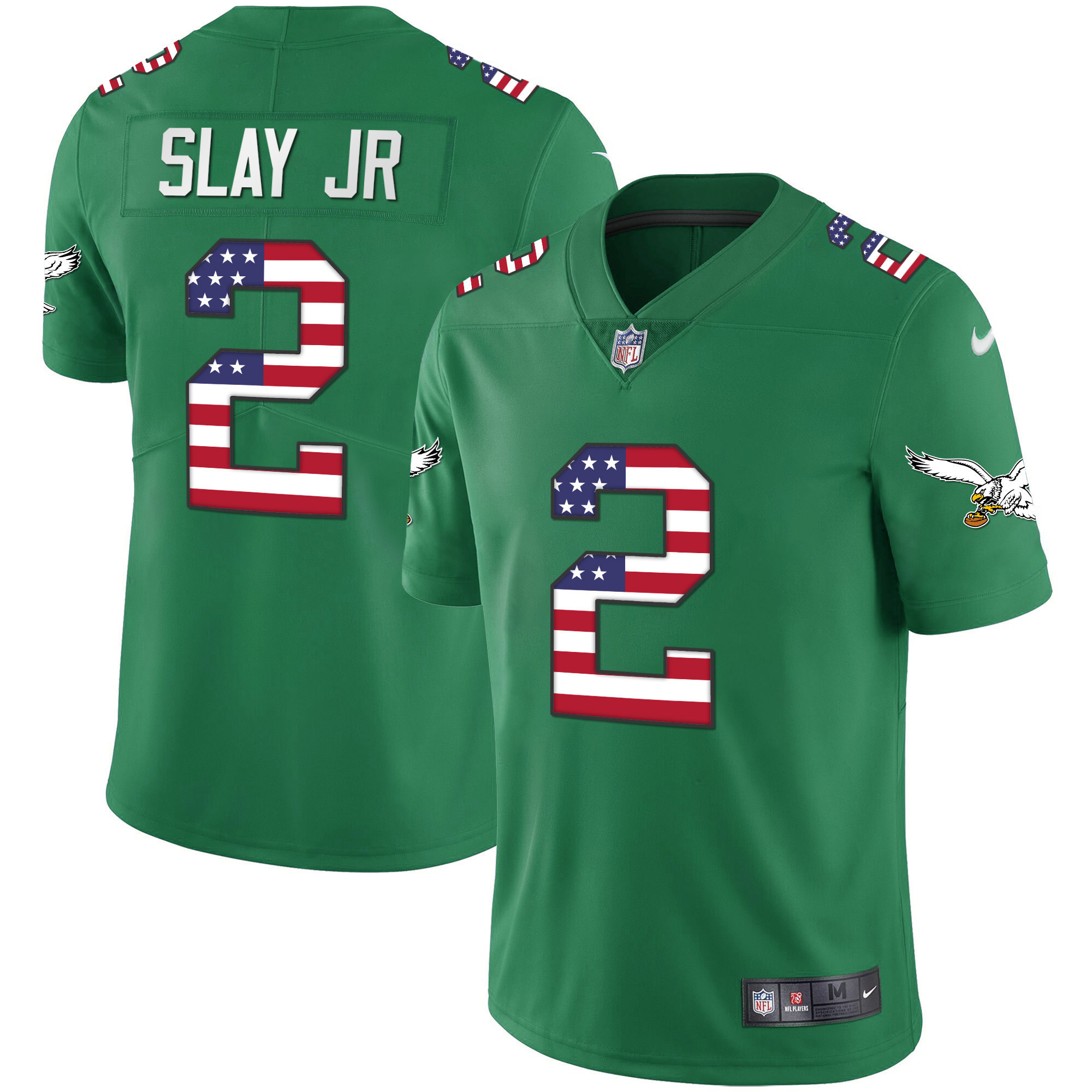 Darius Slay Jr. Men's Philadelphia Eagles Kelly Green Gold Flag Vapor Jersey - All Stitched