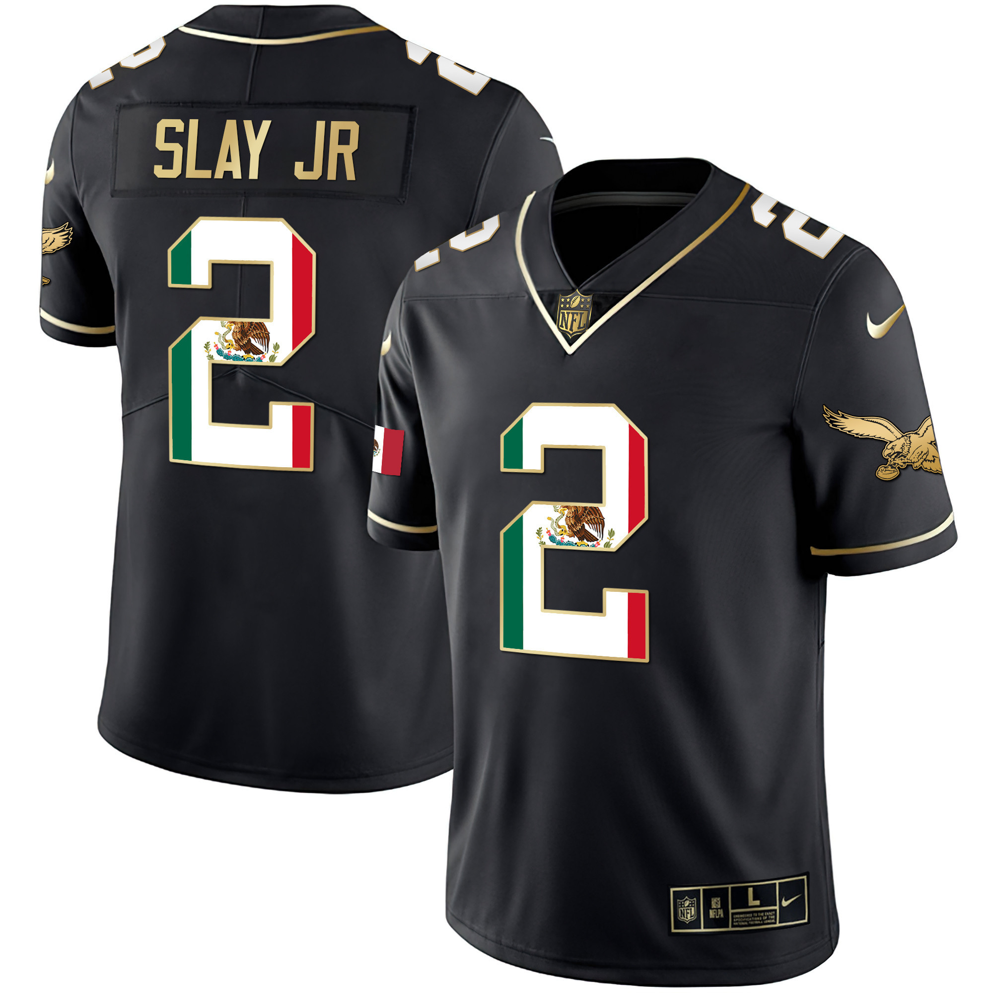 Darius Slay Jr. Men's Philadelphia Eagles Mexico Gold & Kelly Vapor Black Gold Jersey - All Stitched