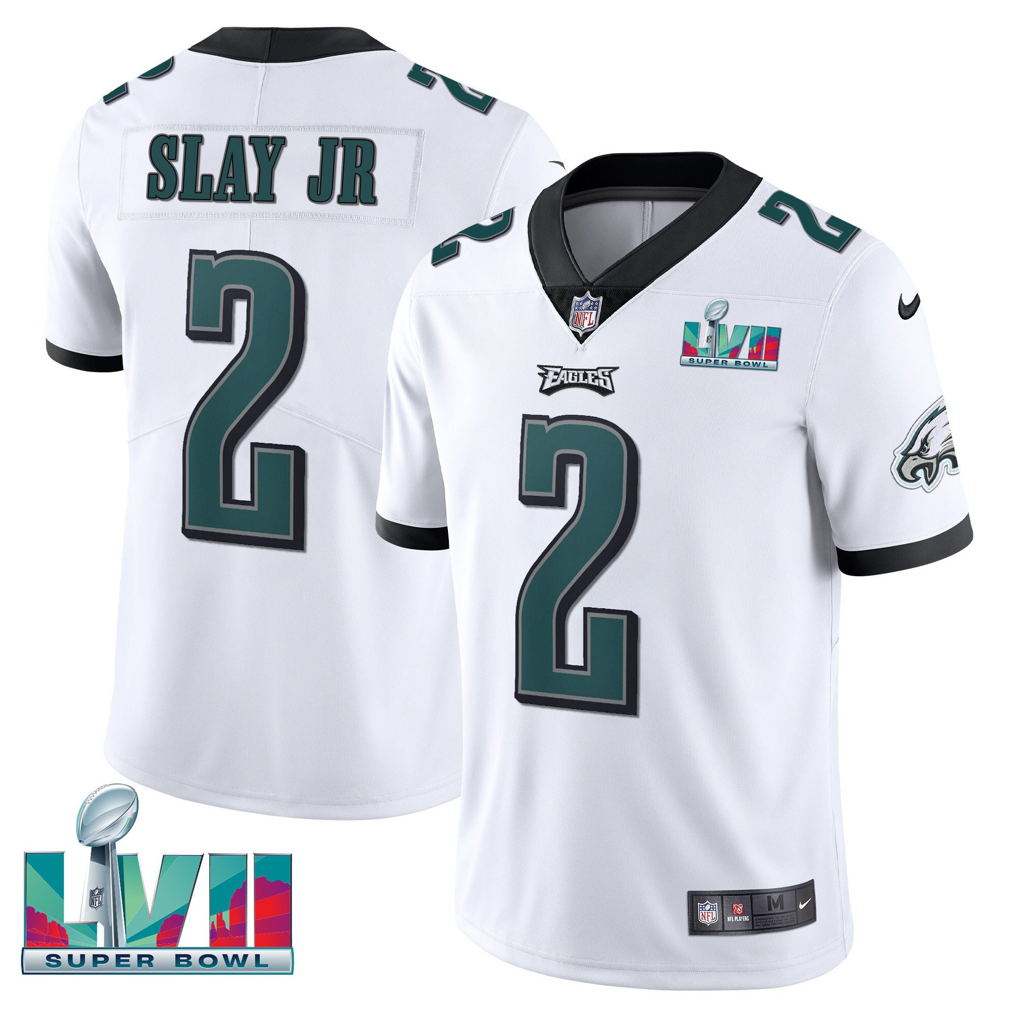 Darius Slay Jr. Men's Philadelphia Eagles Super Bowl Patch Vapor White Jersey - All Stitched