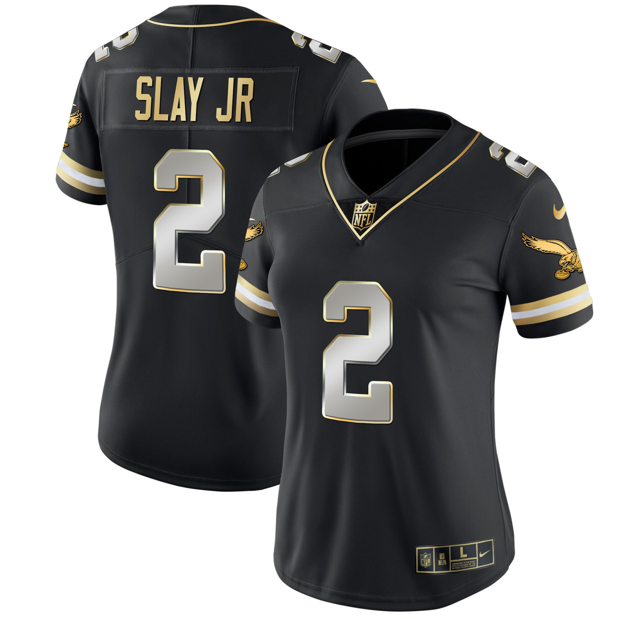 Darius Slay Jr. Women's Philadelphia Eagles Gold & Kelly Vapor Throwback Black Limited Jersey - All Stitched