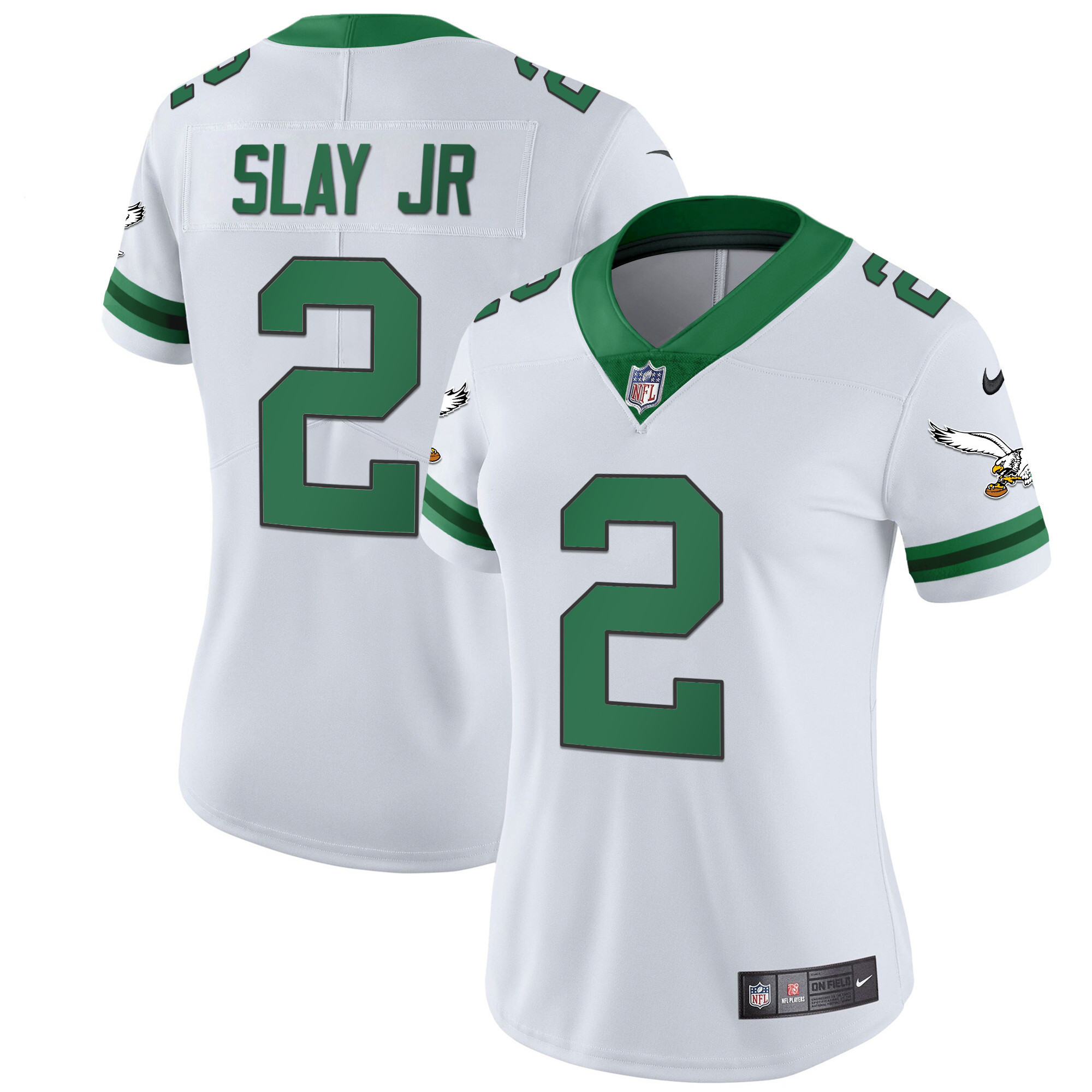 Darius Slay Jr. Women's Philadelphia Eagles Gold & Kelly Vapor Throwback Kelly White Jersey - All Stitched