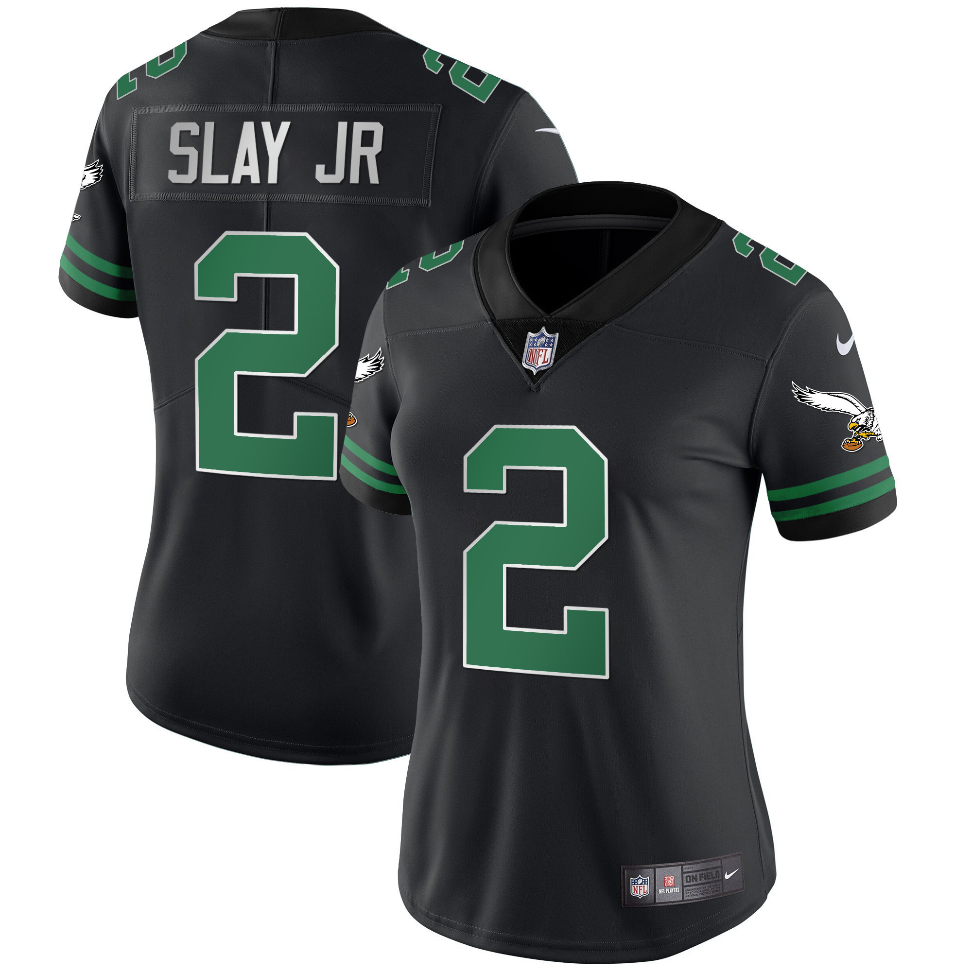 Darius Slay Jr. Women's Philadelphia Eagles Gold & Kelly Vapor V2 Kelly Black Jersey - All Stitched