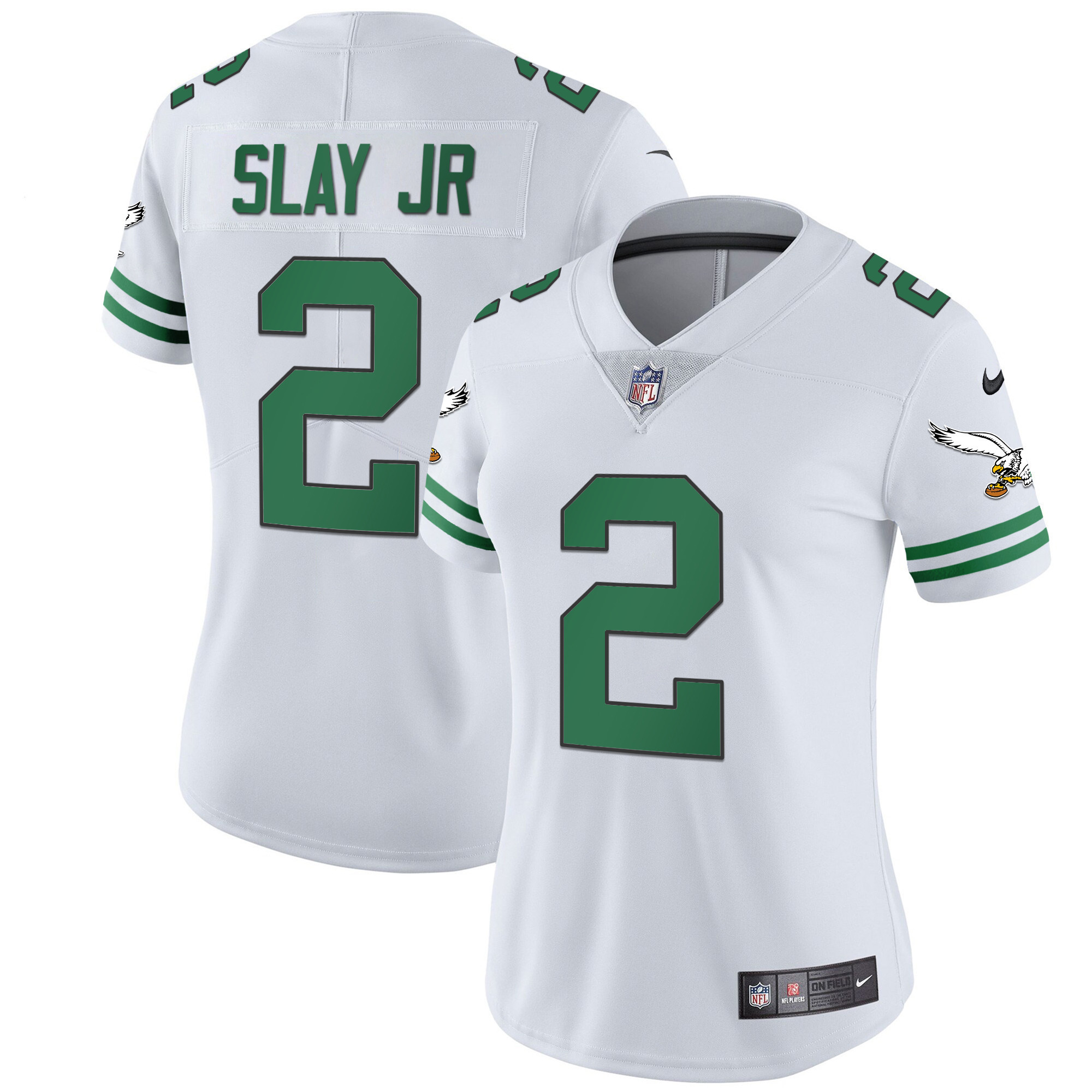 Darius Slay Jr. Women's Philadelphia Eagles Gold & Kelly Vapor V2 Kelly White Jersey - All Stitched