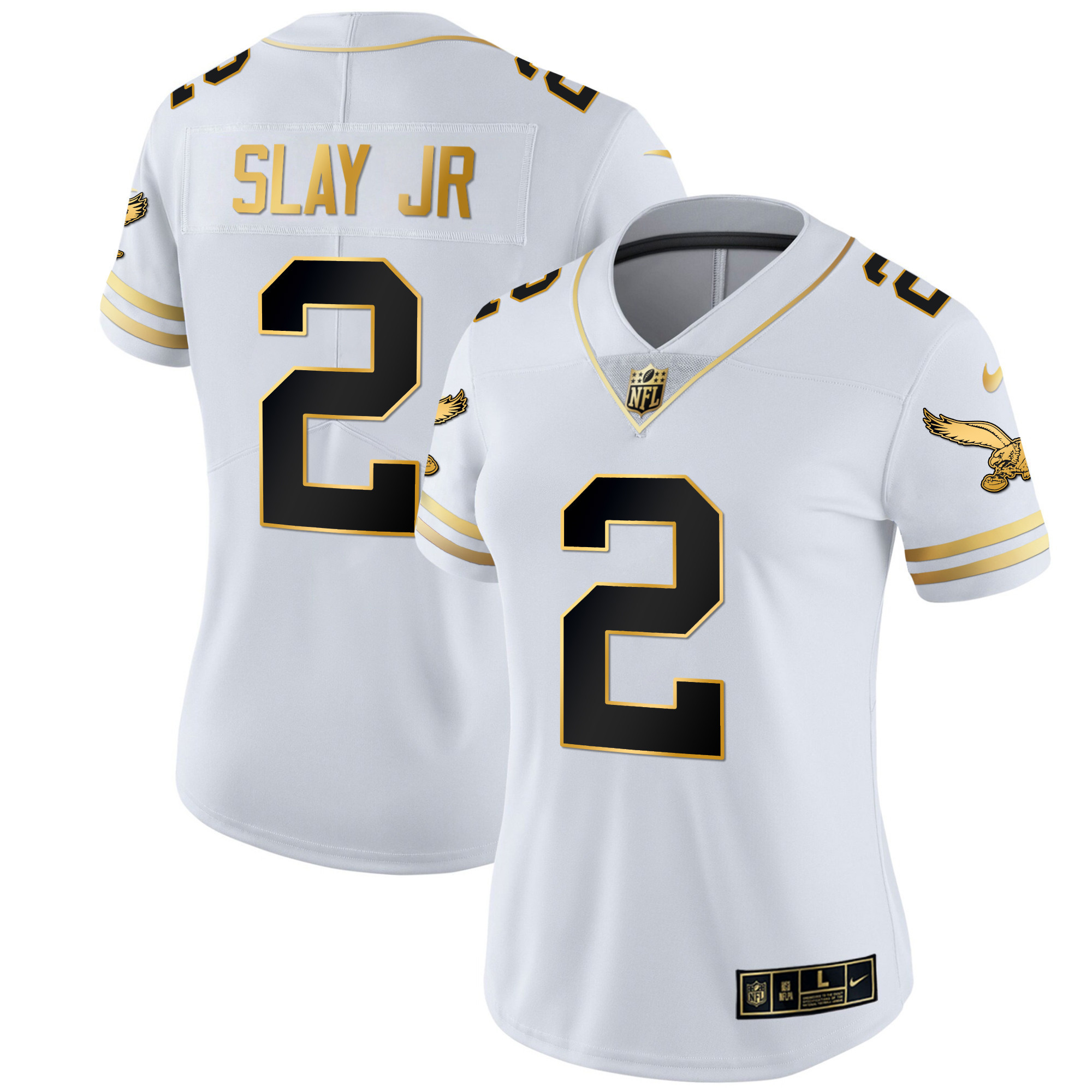 Darius Slay Jr. Women's Philadelphia Eagles Gold & Kelly Vapor V2 White Gold Jersey - All Stitched