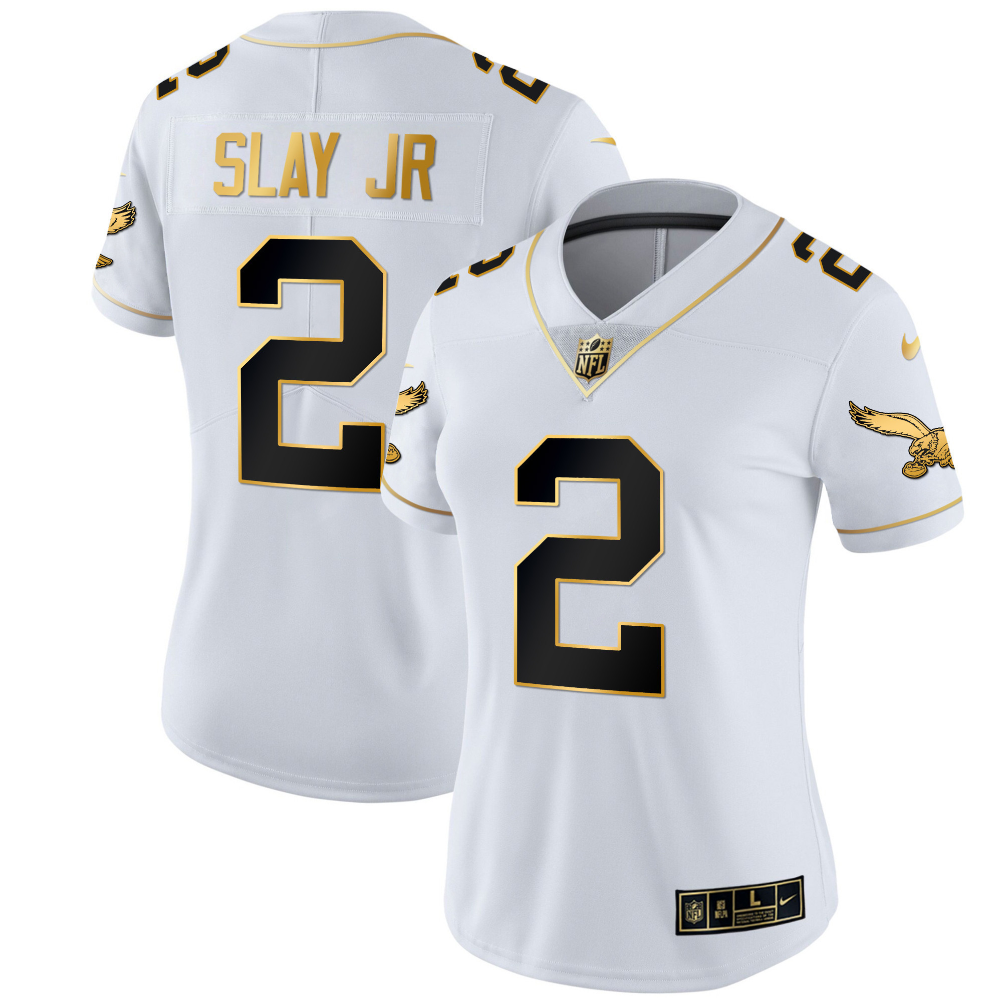 Darius Slay Jr. Women's Philadelphia Eagles Kelly Green Gold White Gold Jersey - All Stitched