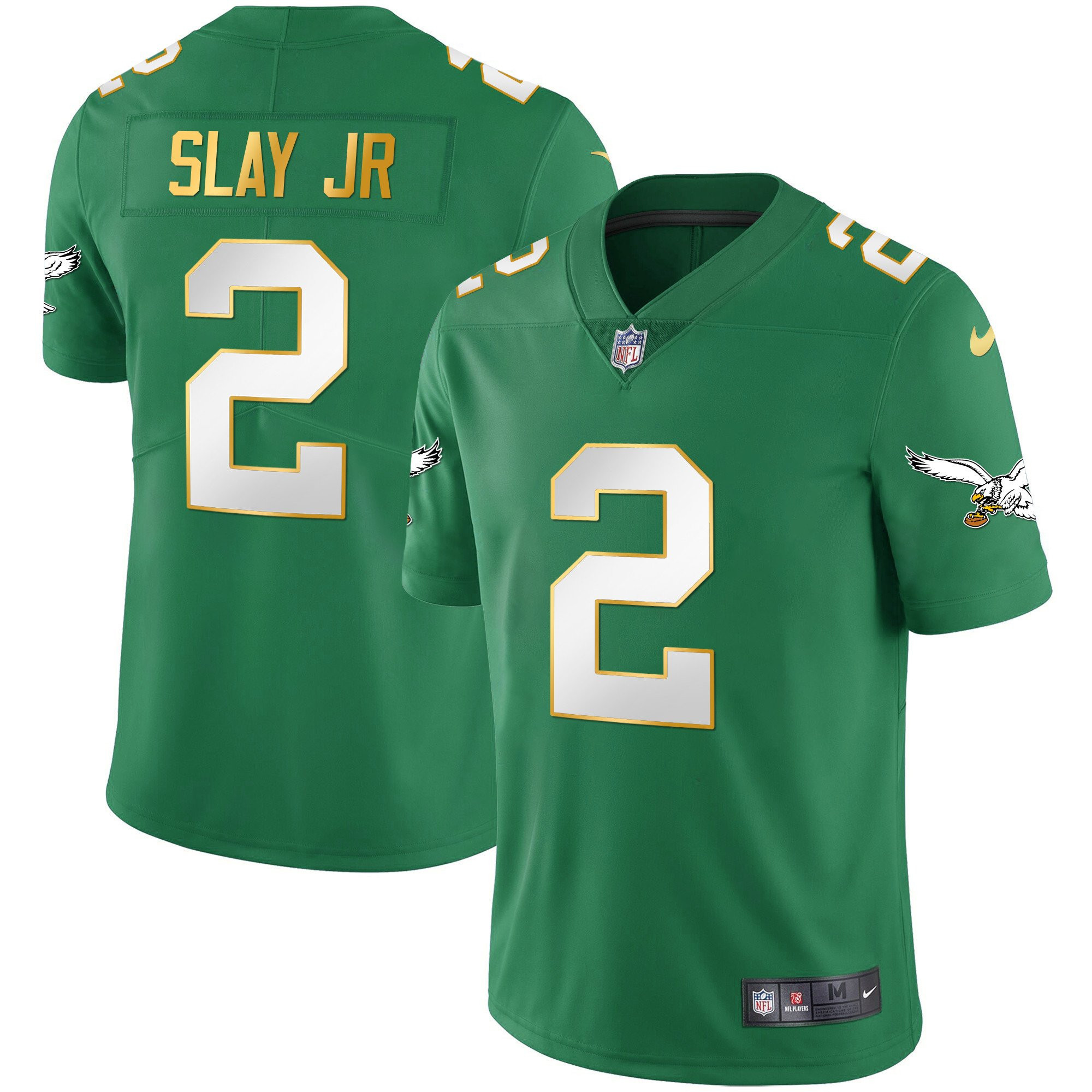 Darius Slay Jr. Youth's Philadelphia Eagles Kelly Green Gold Gold Trim Jersey - All Stitched