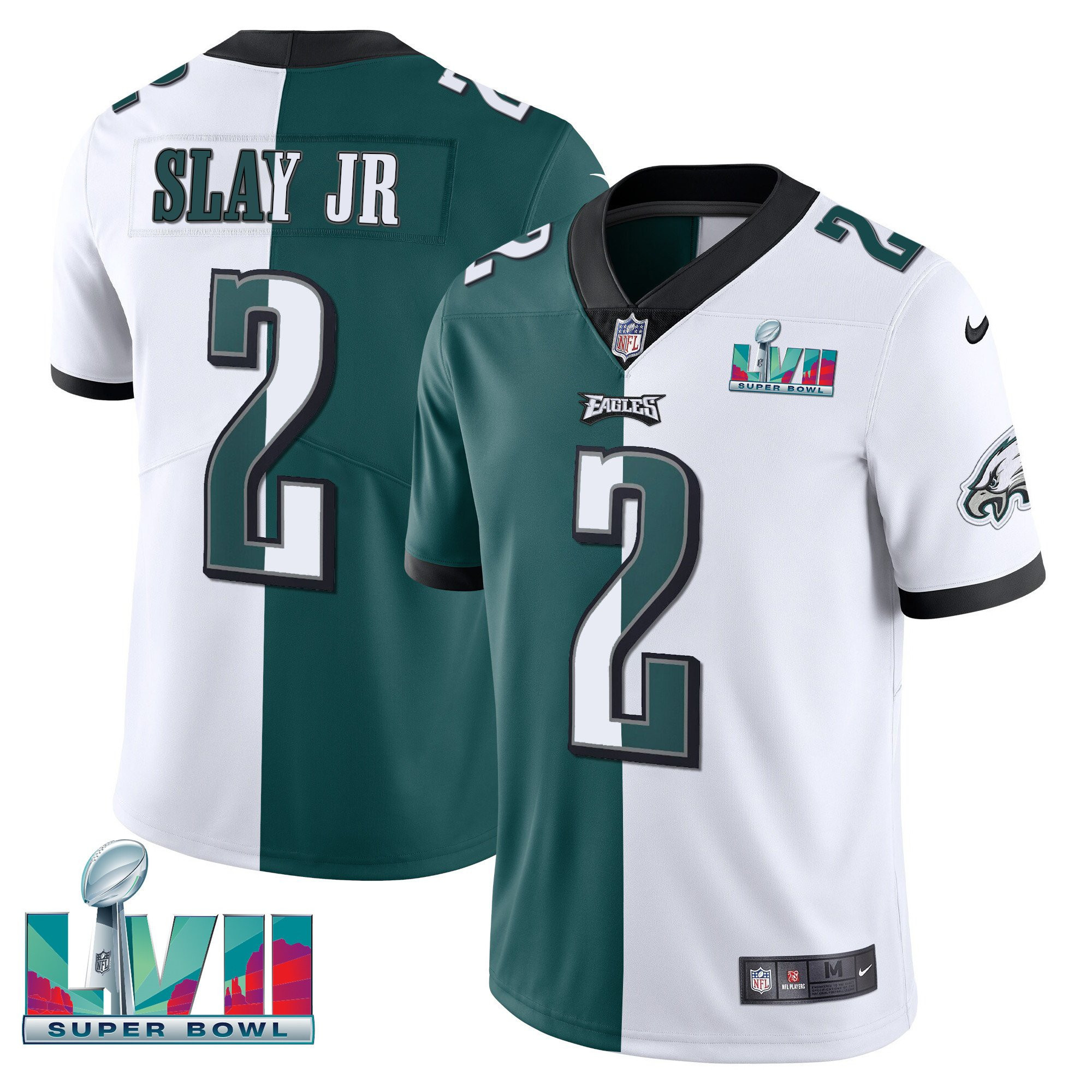 Darius Slay Jr. Youth's Philadelphia Eagles Super Bowl Patch Vapor Split Jersey - All Stitched