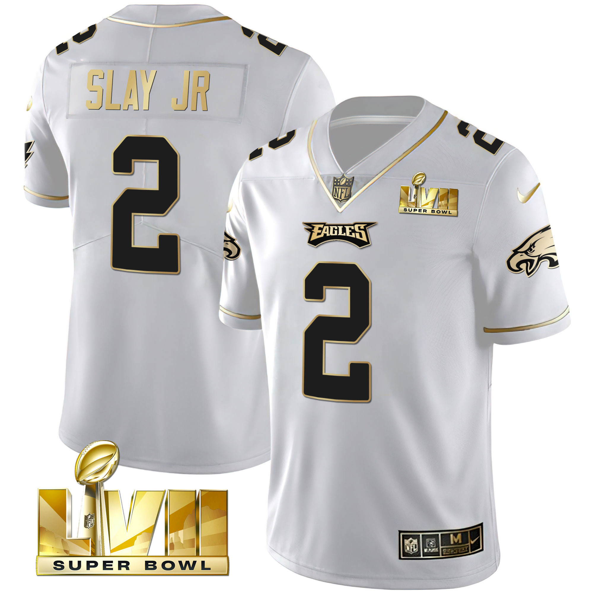 Darius Slay Jr. Youth's Philadelphia Eagles Super Bowl Vapor Gold White Gold Jersey - All Stitched