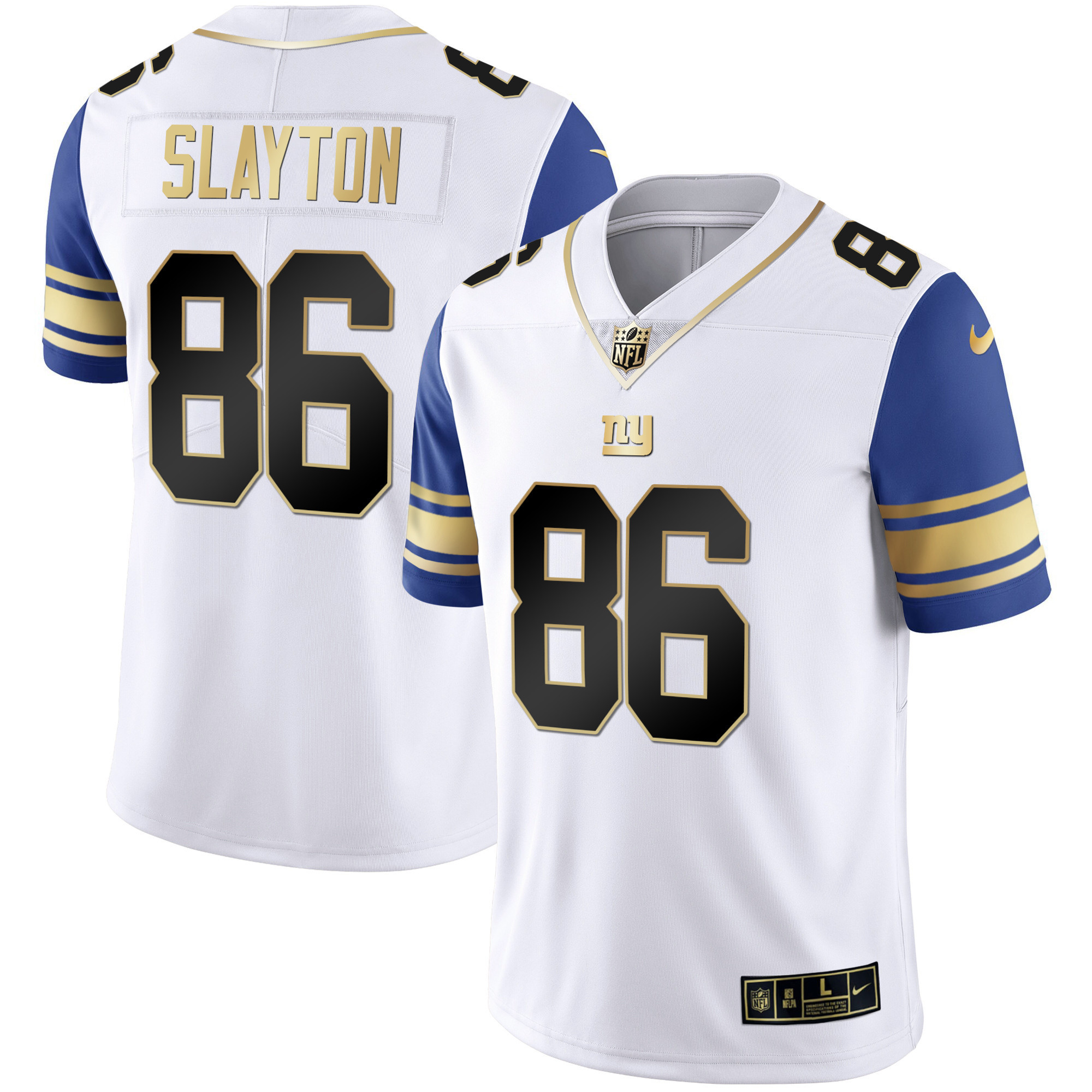 Darius Slayton Men's New York Giants Vapor Gold Color Sleeve Jersey - All Stitched 