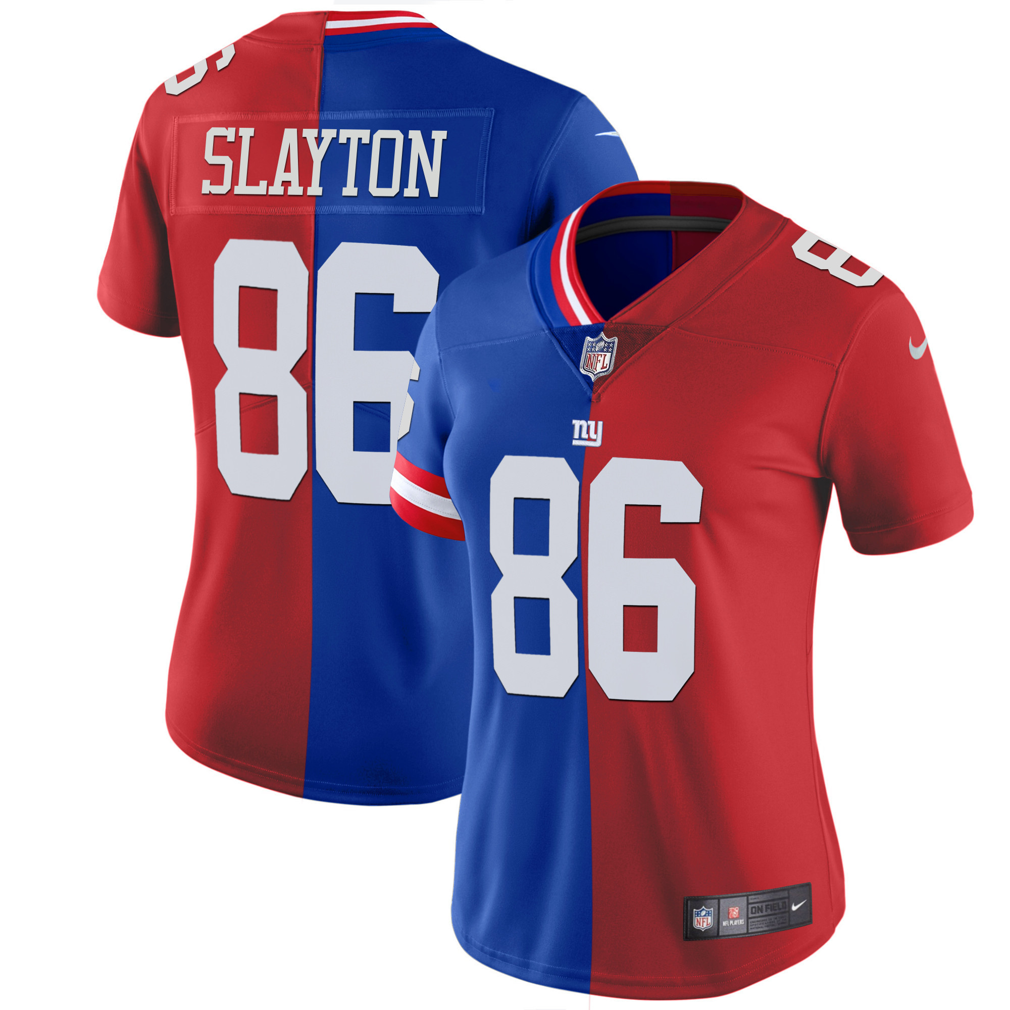 Darius Slayton Women's New York Giants Split Vapor Royal Red Jersey - All Stitched 