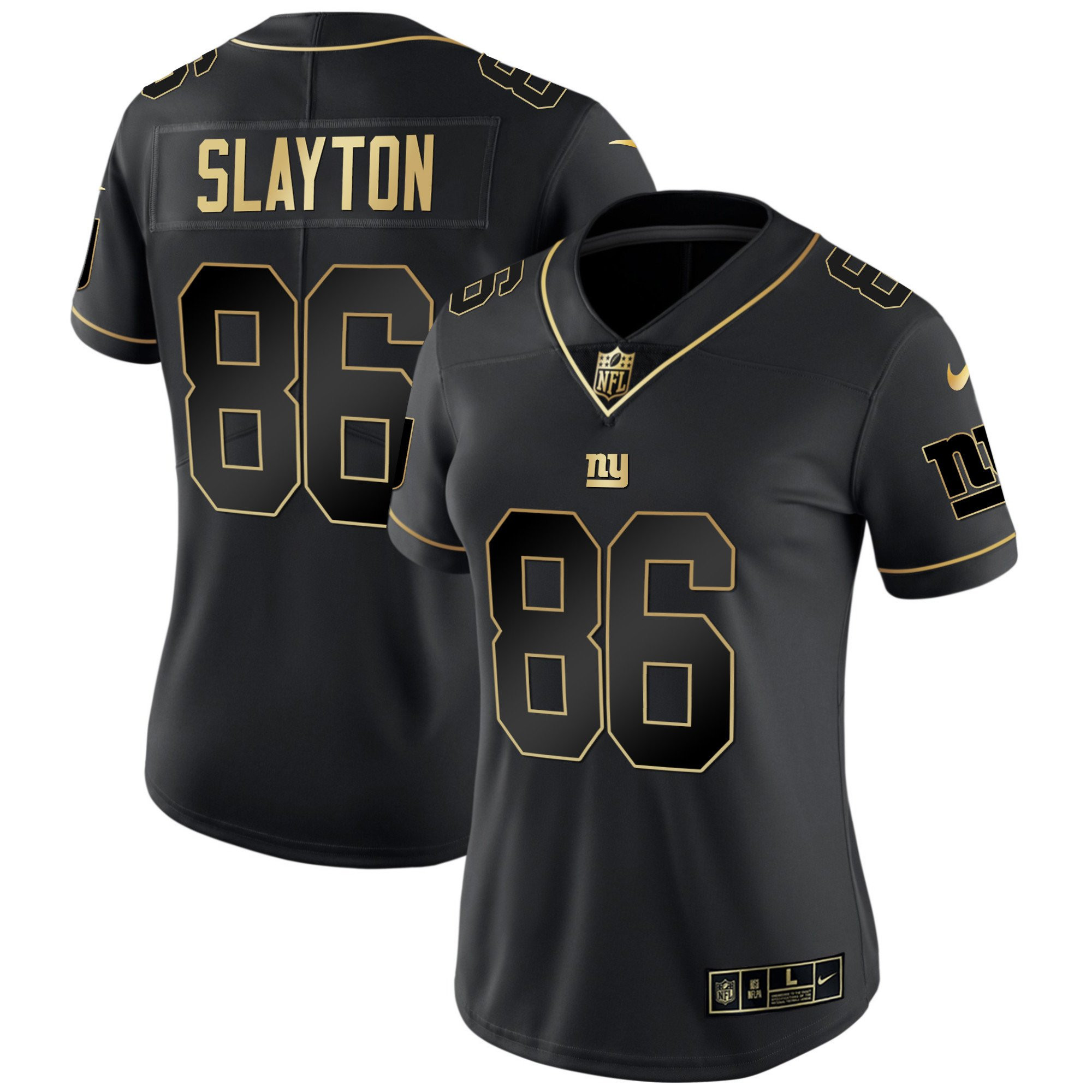 Darius Slayton Women's New York Giants Vapor Gold Black Gold Jersey - All Stitched 