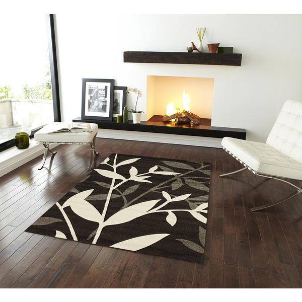 Dark Brown Flower Limited Edition Rectangle Rug