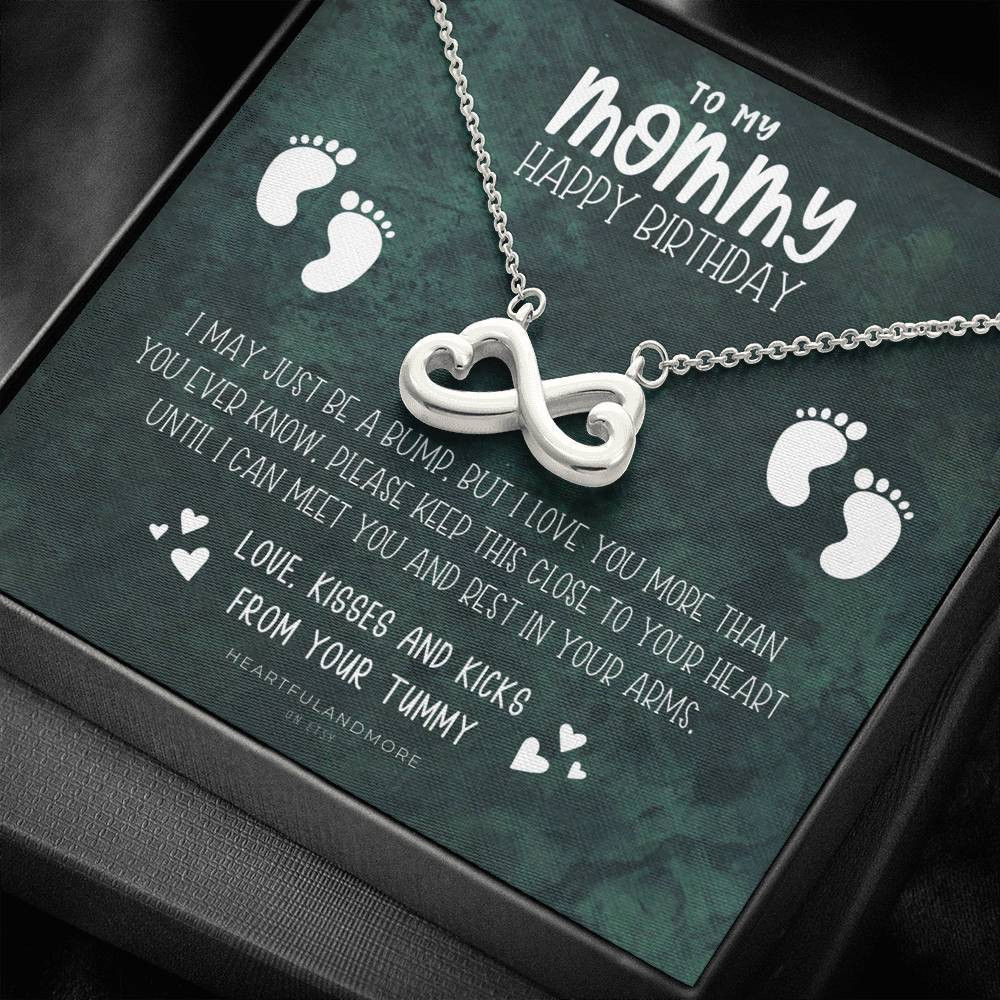 Dark Color Marble Infinity Heart Necklace Gift For Mom Until We Can Meet You
