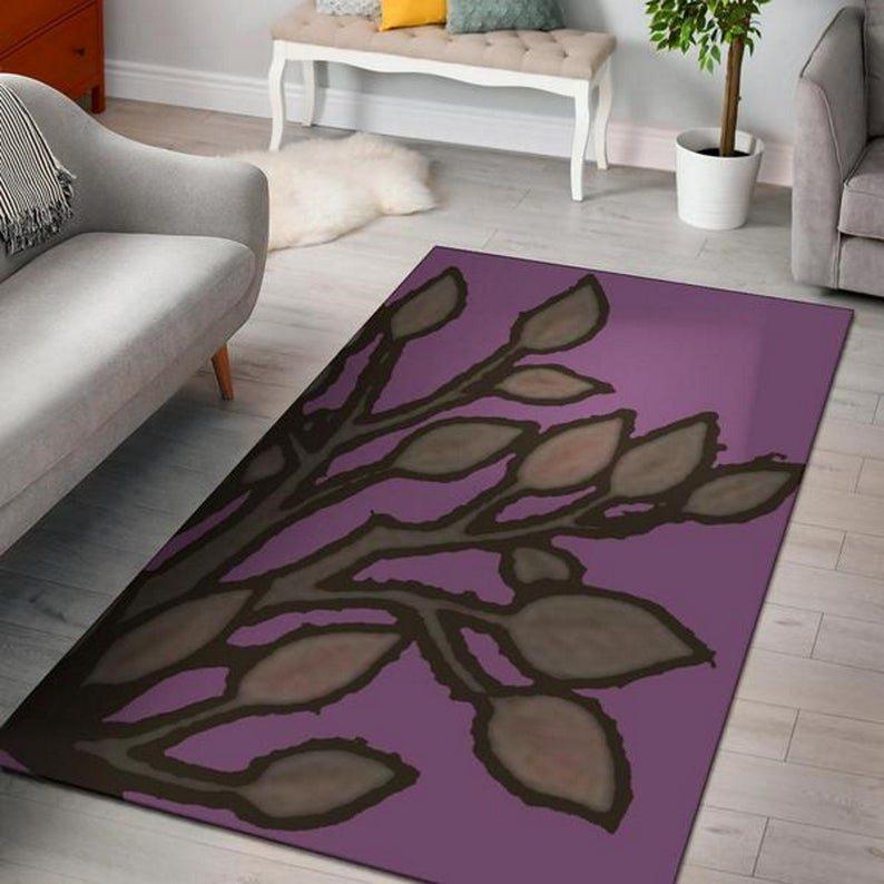 Dark Crystal Grey Leaves Limited Edition Rectangle Rug