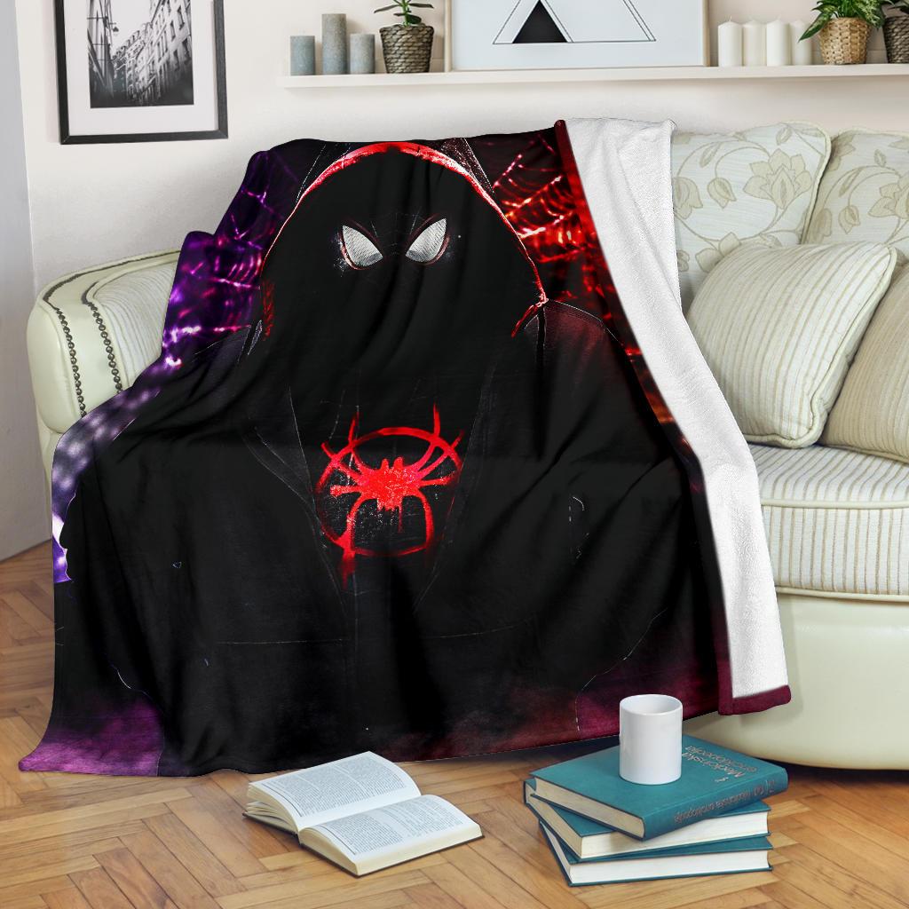 Dark Spiderman Sherpa Blanket Cozy Blanket Fleece Blanket