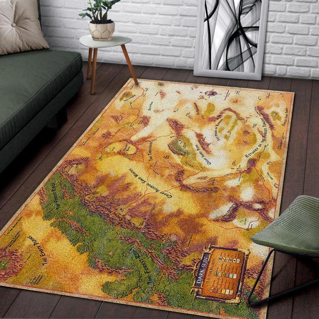 Dark Sun D D Map Area Rectangle Rug