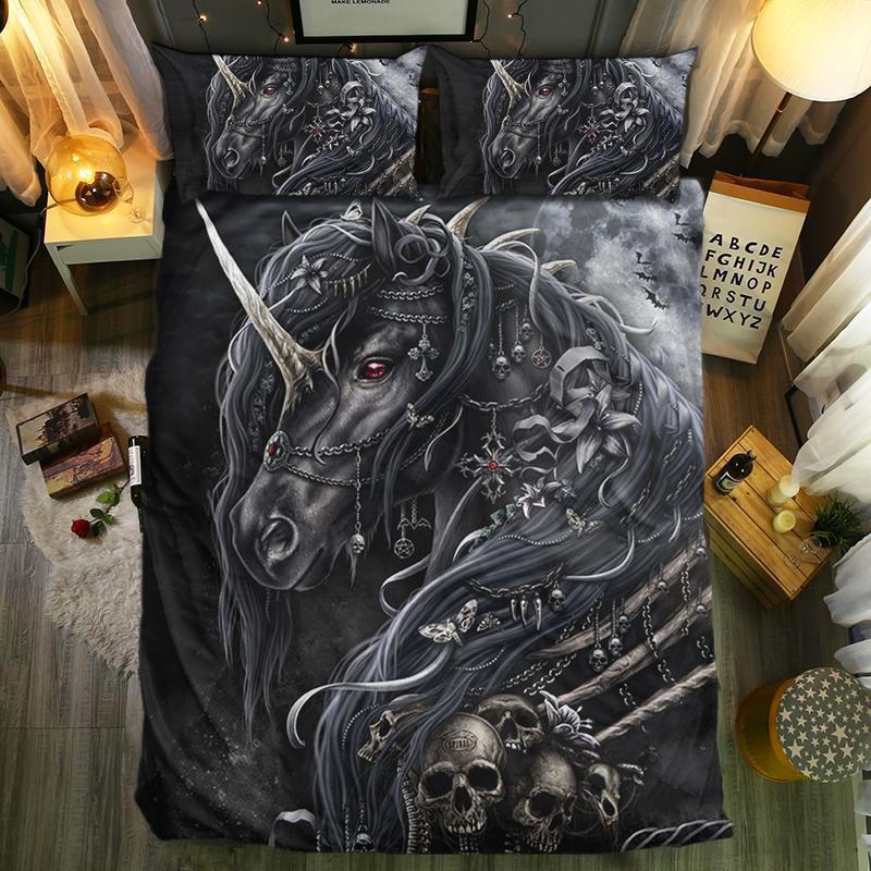 Dark Unicorn Andkull3D Customized Duvet Cover Bedding Set