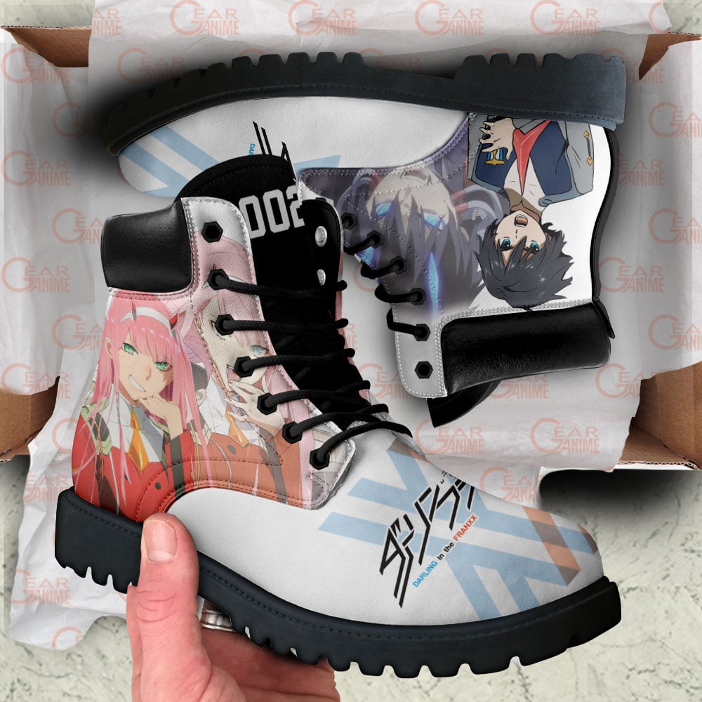 Darling In The Franxx Zero Two and Hiro Boots Anime Custom Shoes
