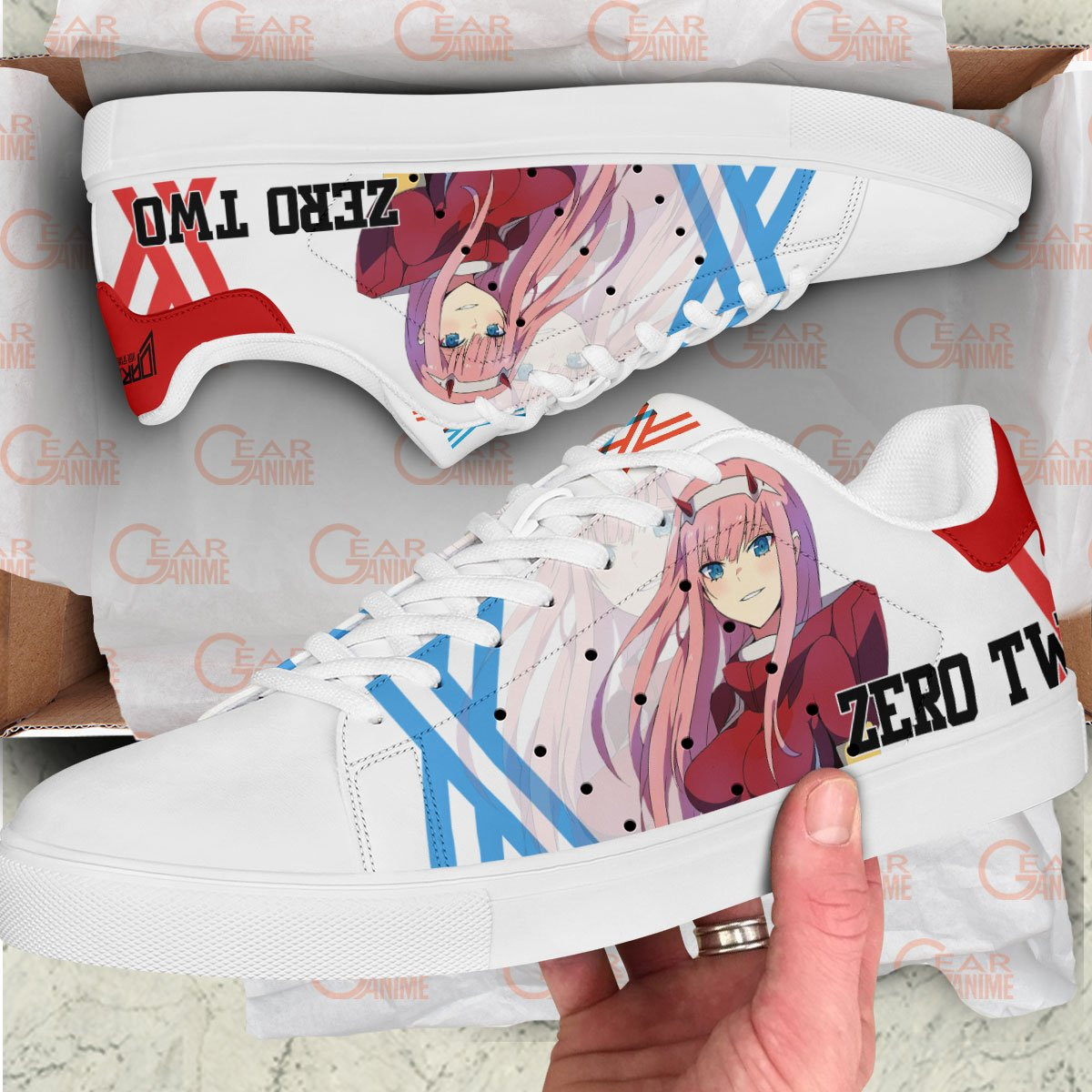 Darling in the Franxx Zero Two Code:002 Skate Sneakers Custom Anime Shoes