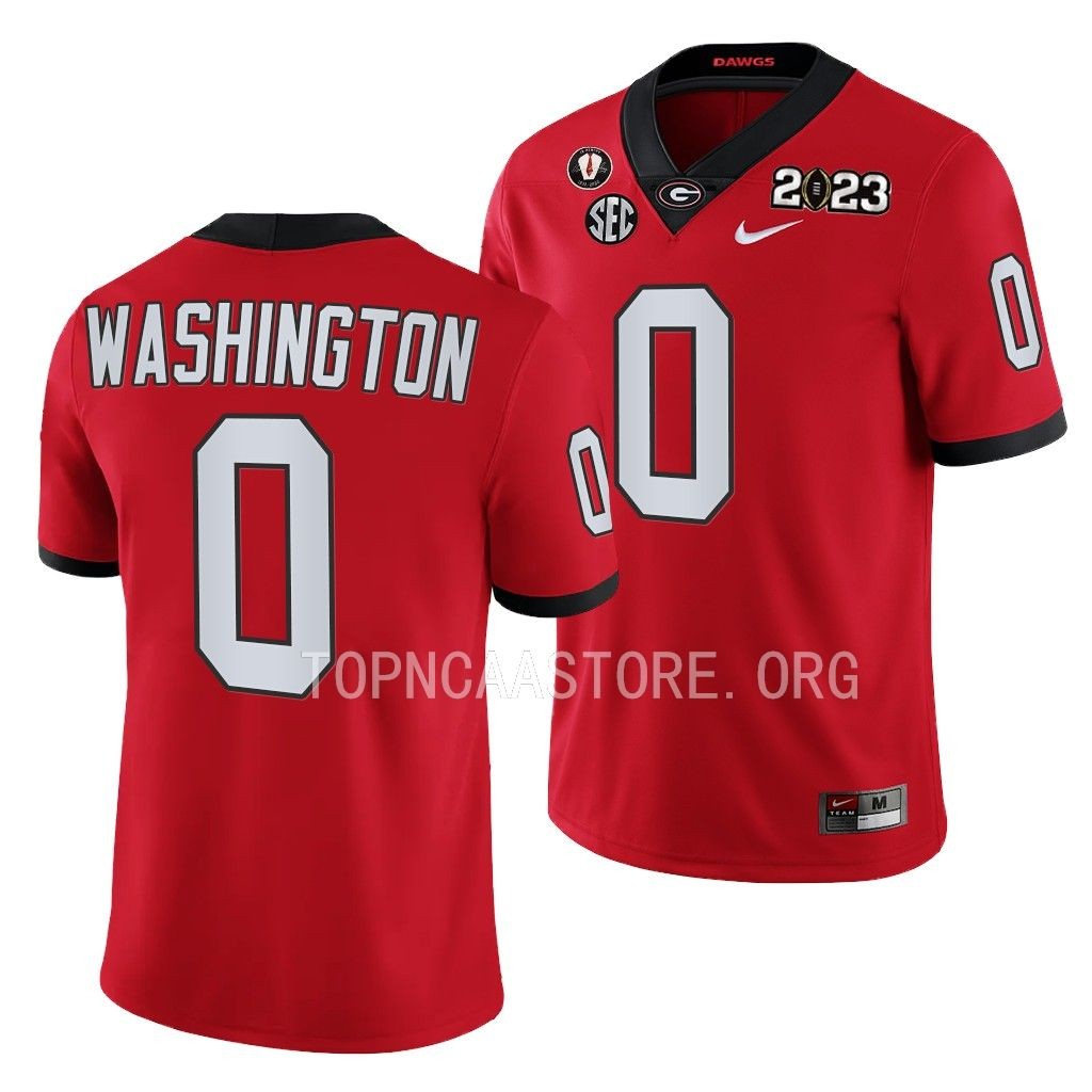 Darnell Washington Georgia Bulldogs 2023 National Championship #0 Jersey Men's Red College Playoff Uniform