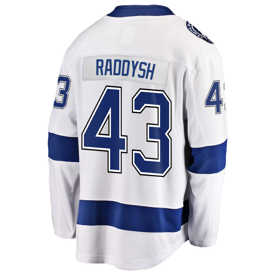 Darren Raddysh 43 Tampa Bay Lightning Stanley Cup 2023 Playoffs Patch Away Breakaway Men Stitched Jersey – White