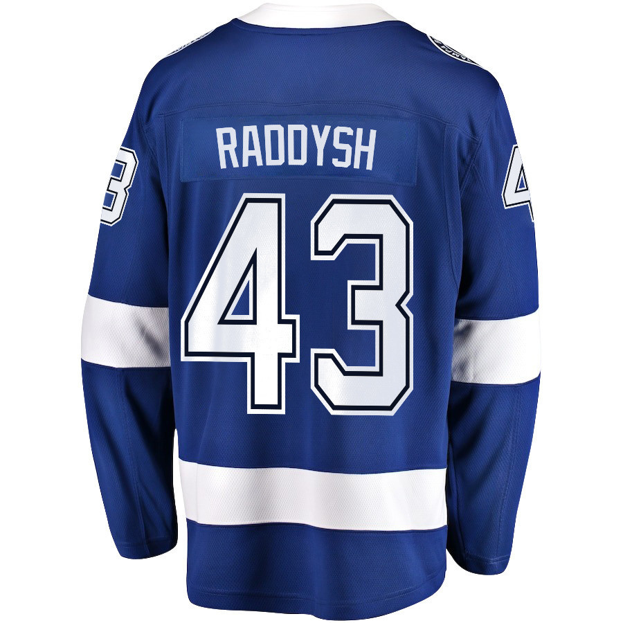 Darren Raddysh 43 Tampa Bay Lightning Stanley Cup 2023 Playoffs Patch Home Breakaway Men Stitched Jersey – Blue